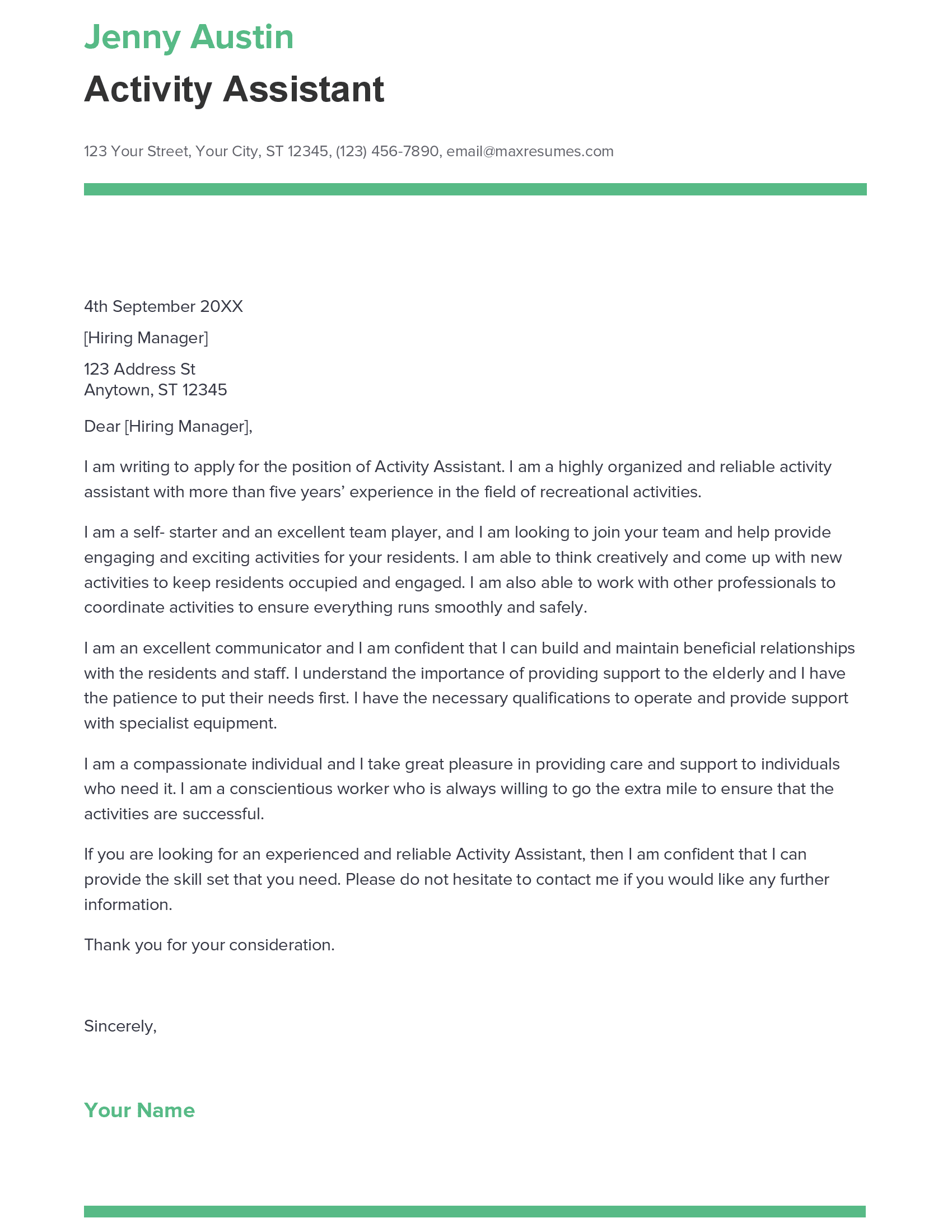 account assistant cover letter sample