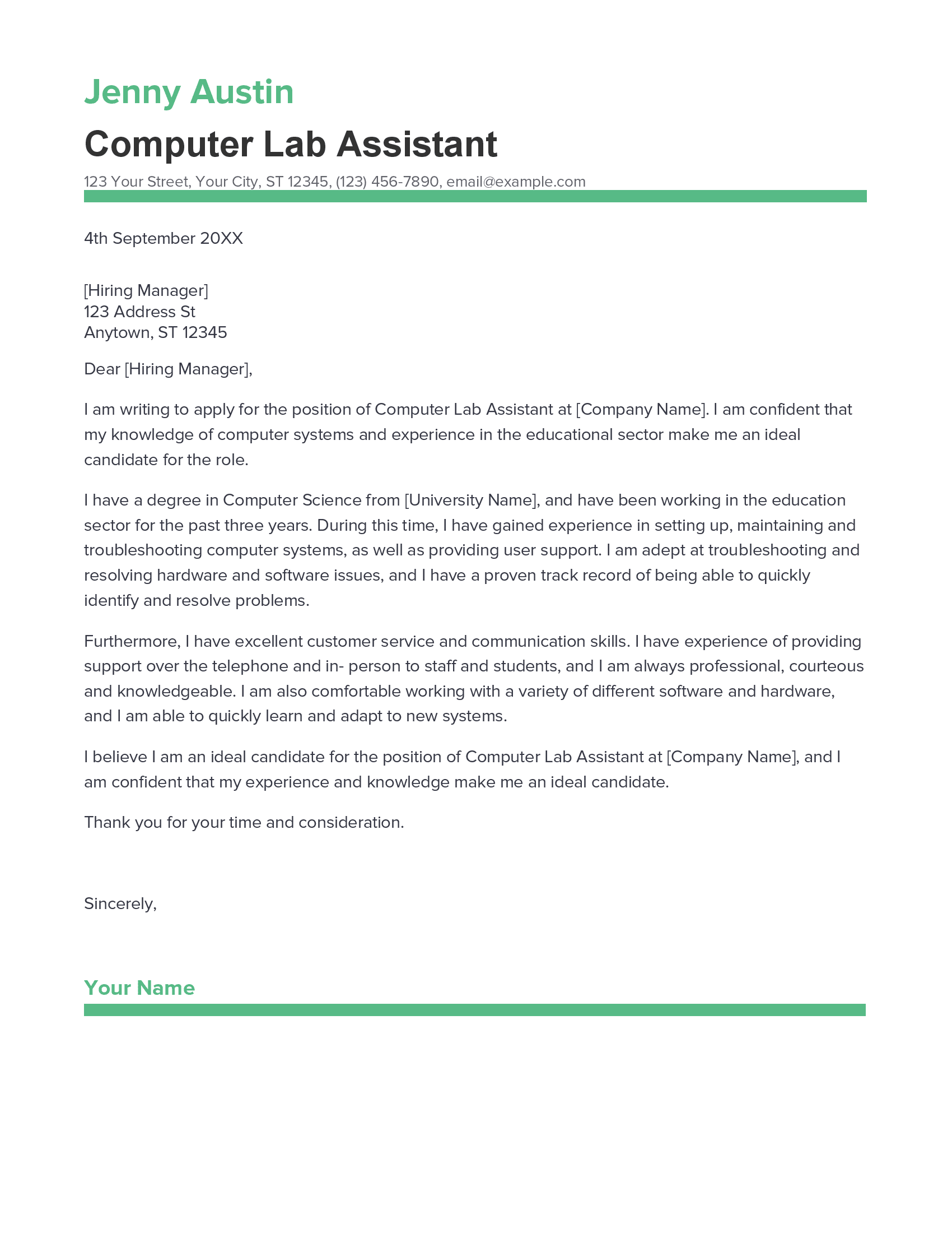 account assistant cover letter sample