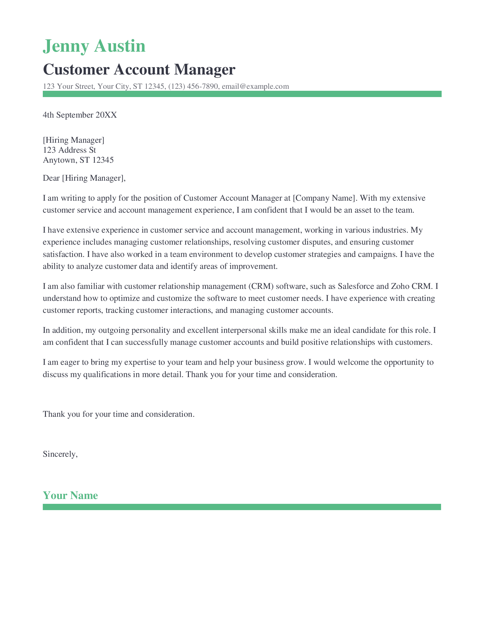 account assistant cover letter sample