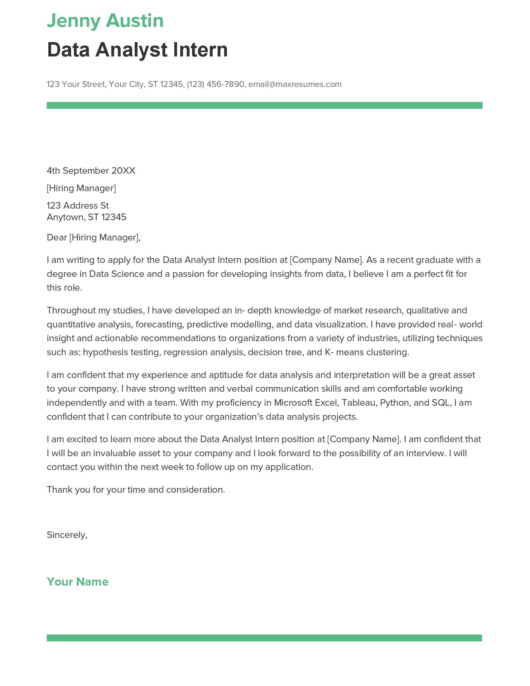 account assistant cover letter sample