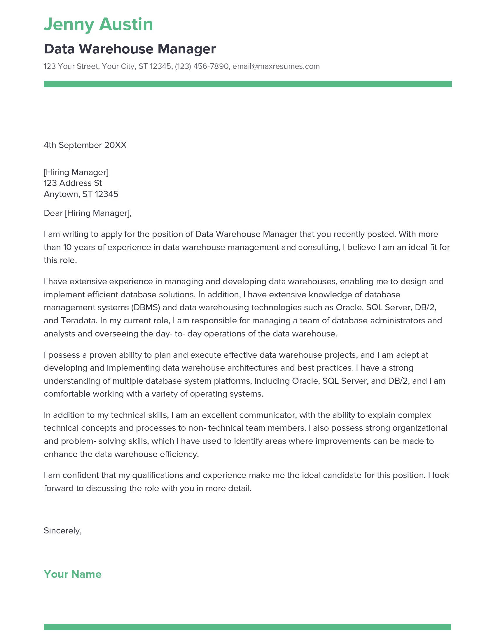 account assistant cover letter sample