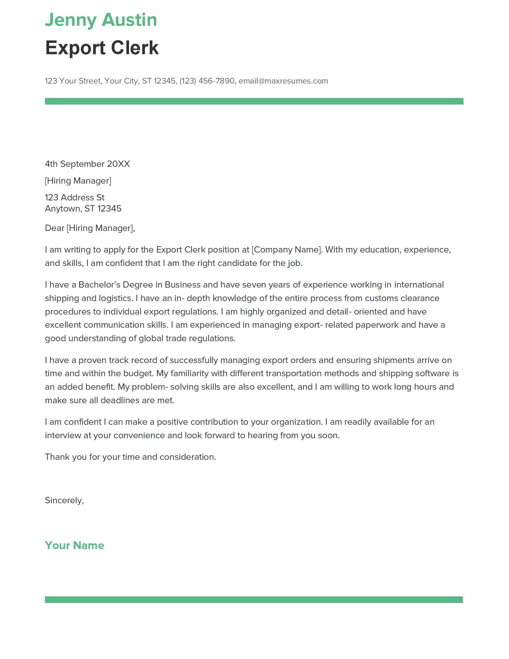 account assistant cover letter sample