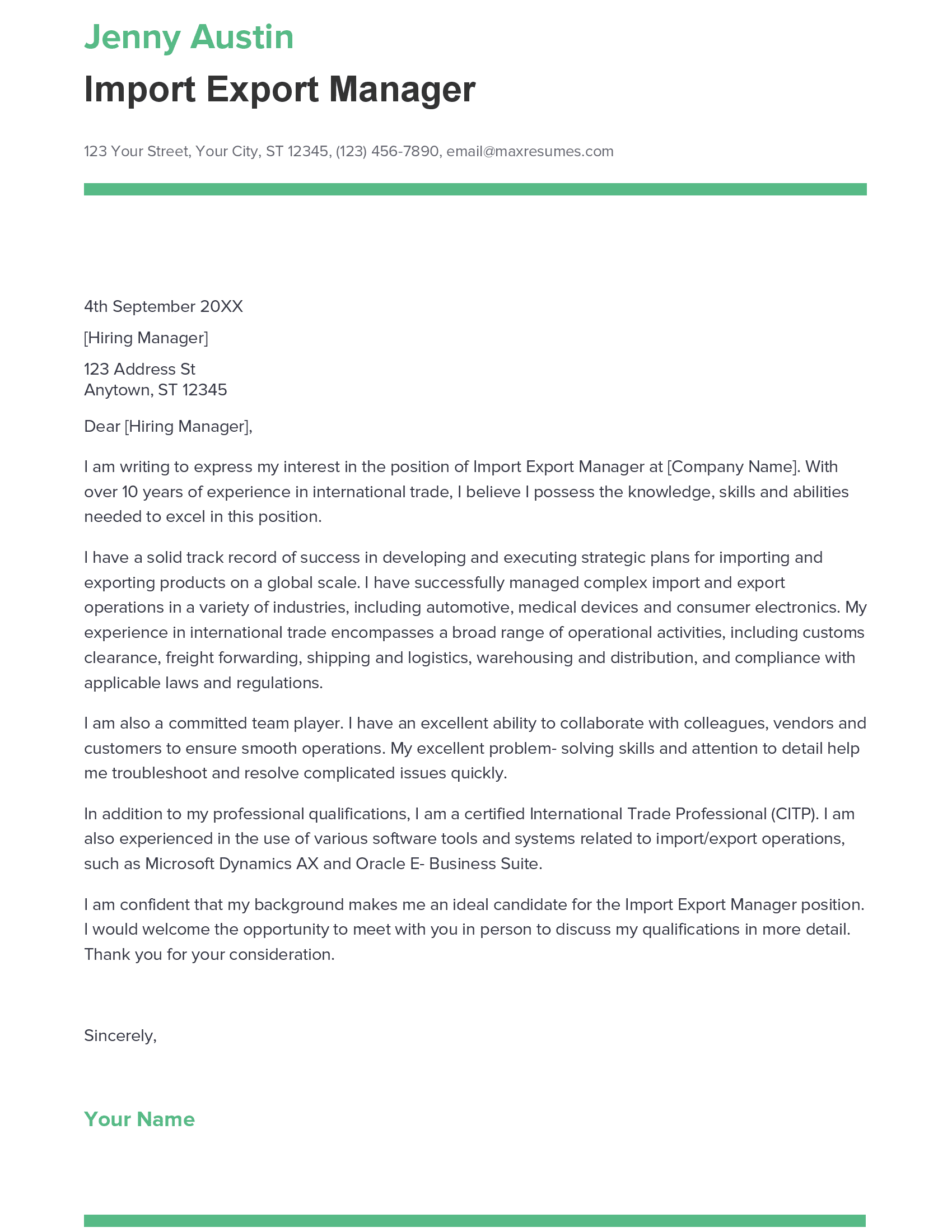 account assistant cover letter sample