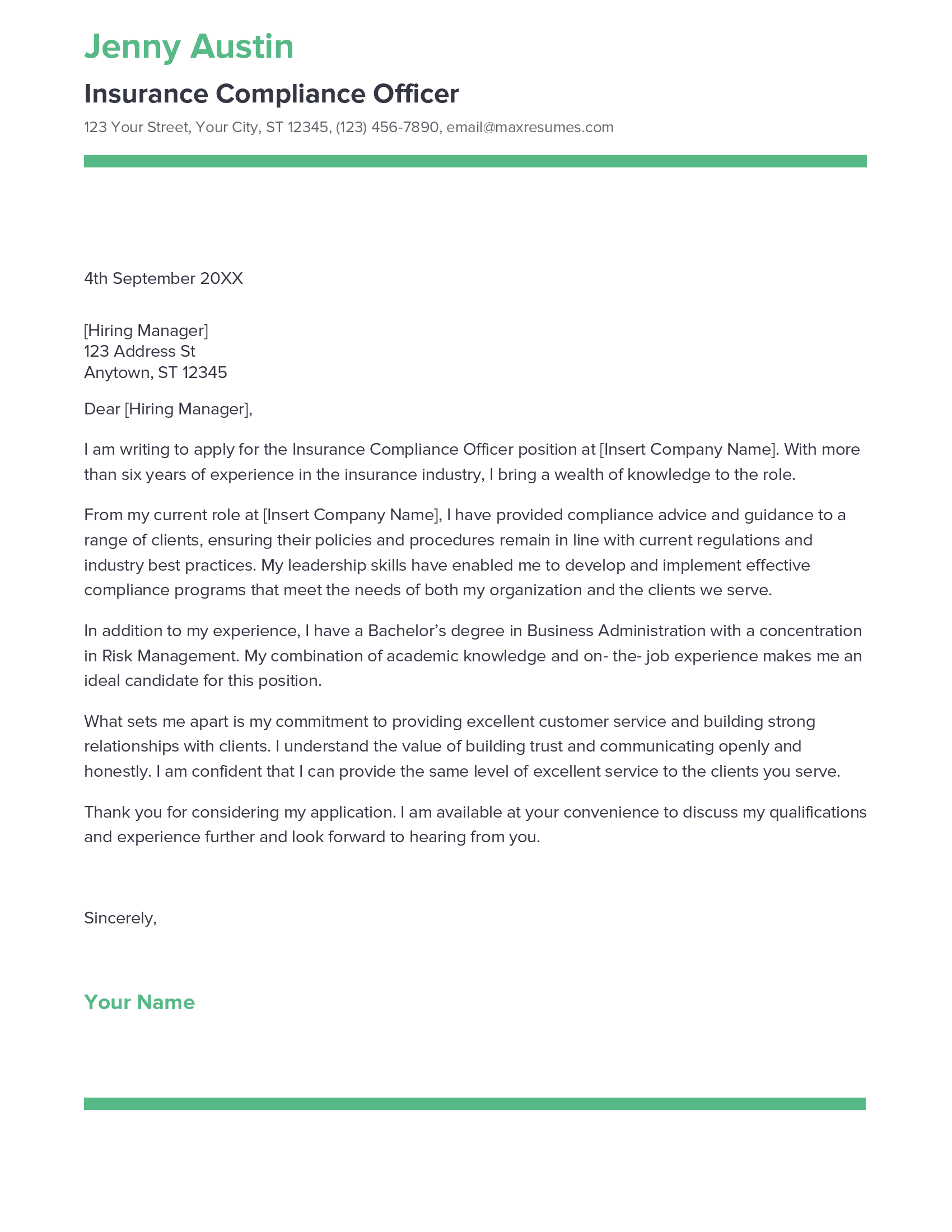 account assistant cover letter sample