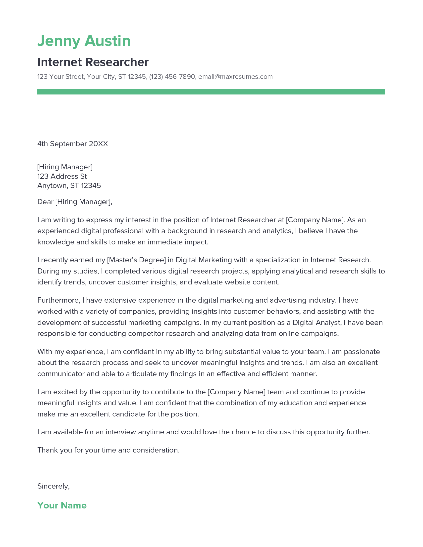 account assistant cover letter sample