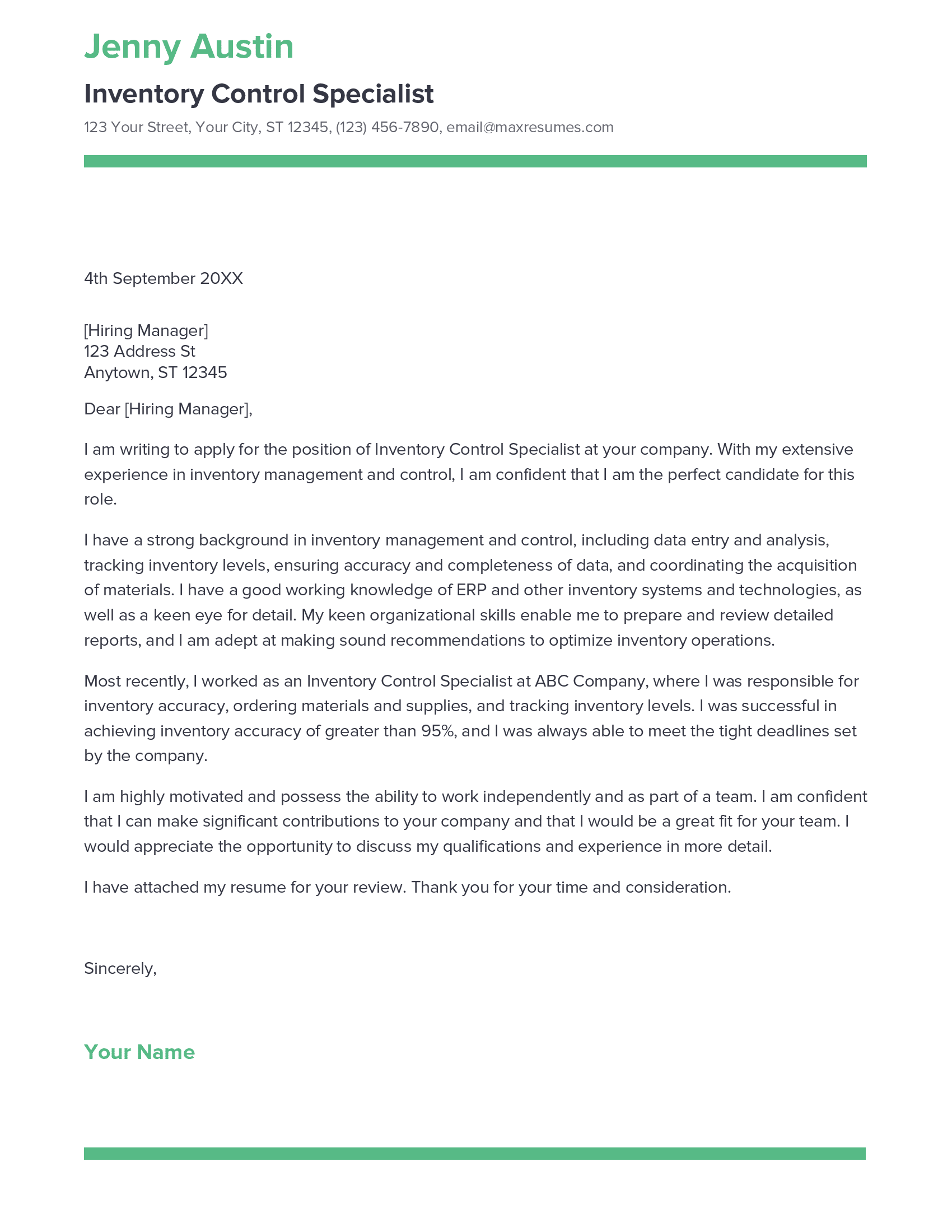 account assistant cover letter sample