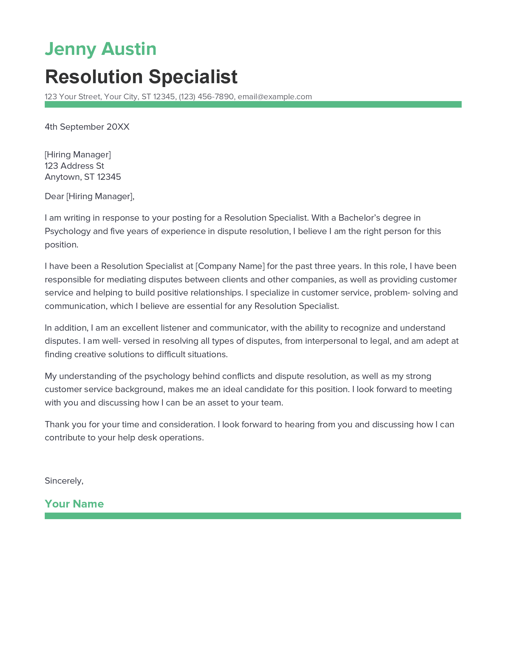 account assistant cover letter sample