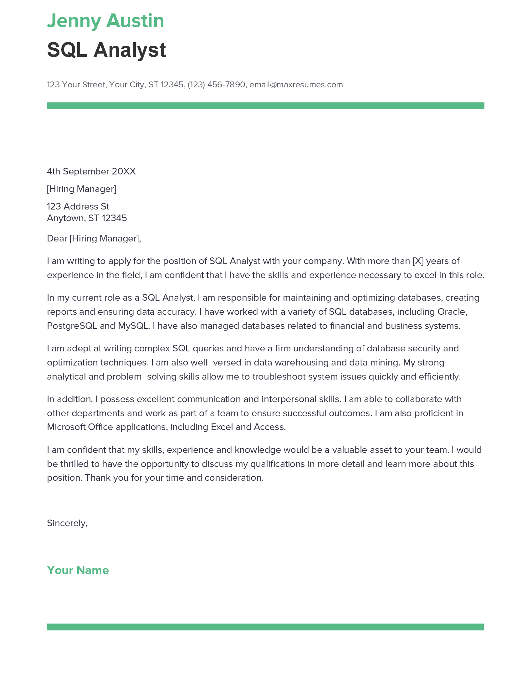 account assistant cover letter sample