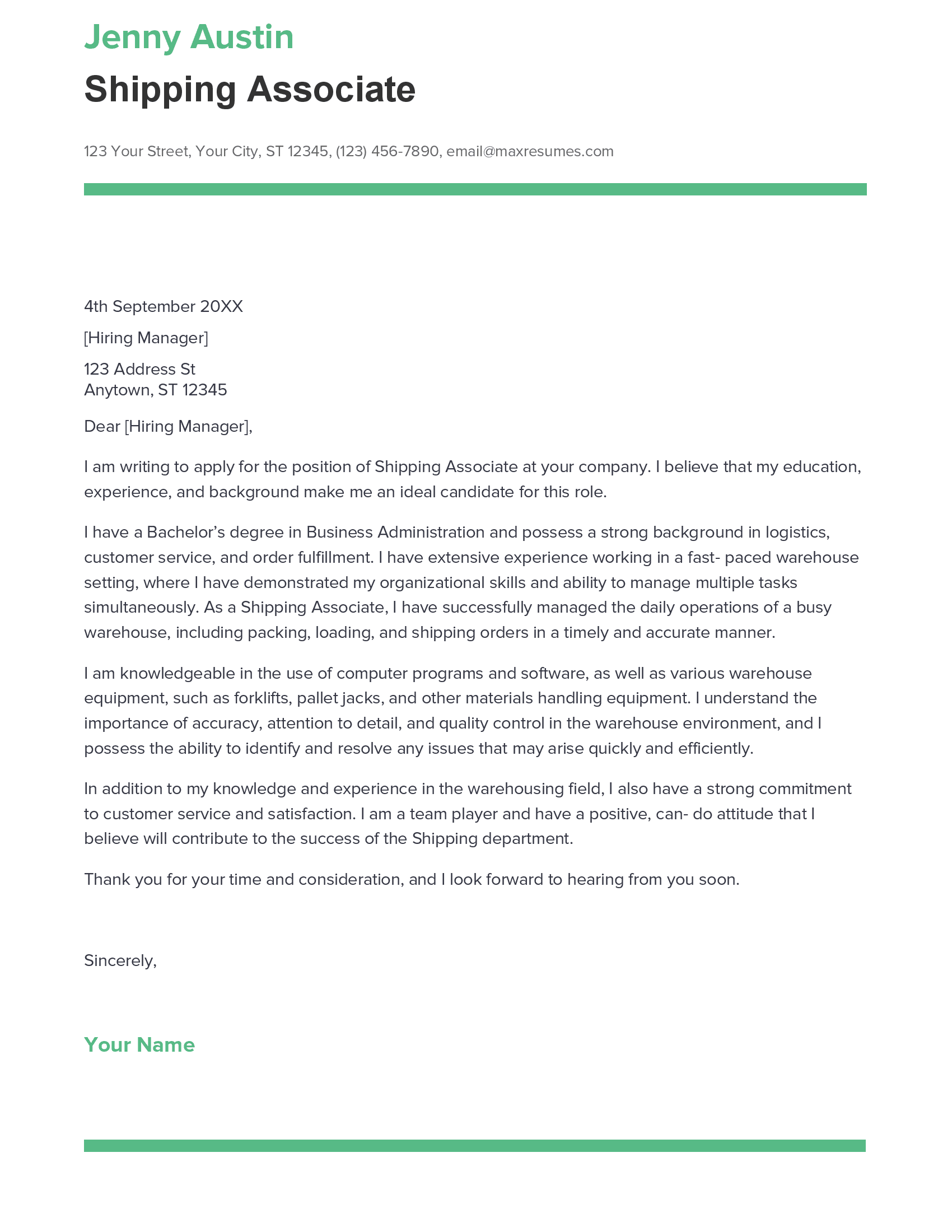 account assistant cover letter sample