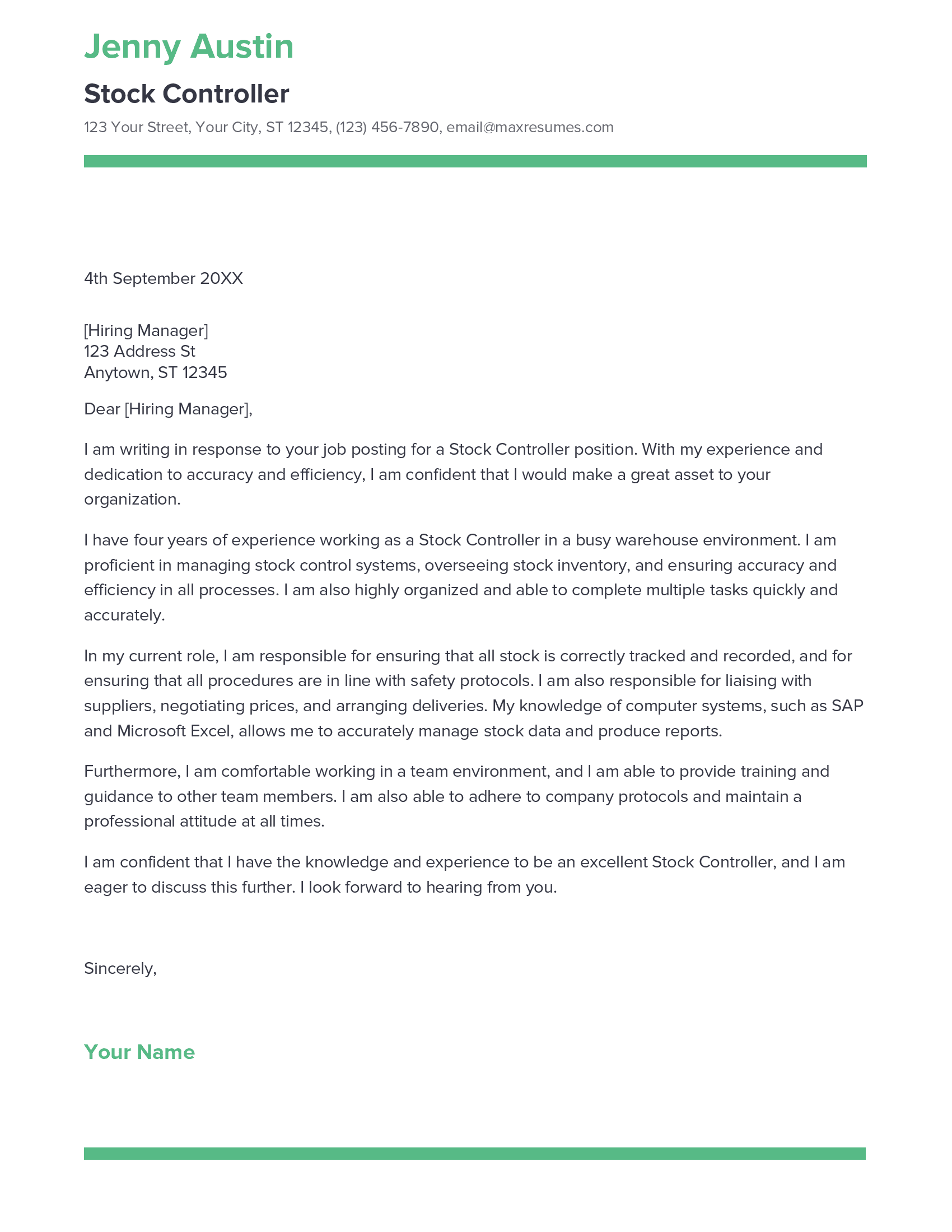 account assistant cover letter sample