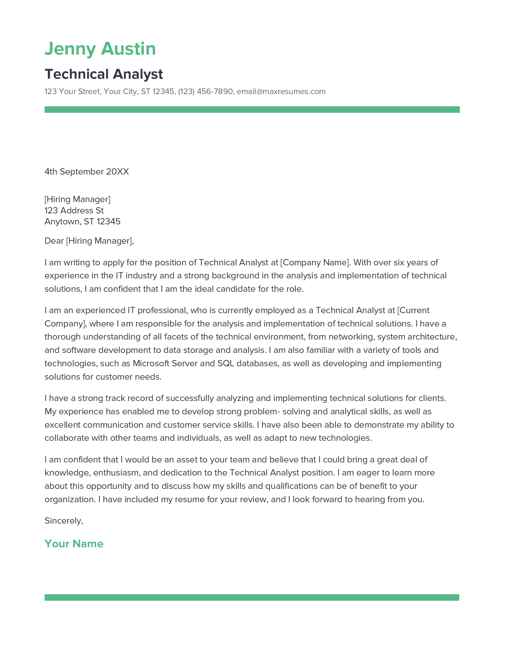 account assistant cover letter sample