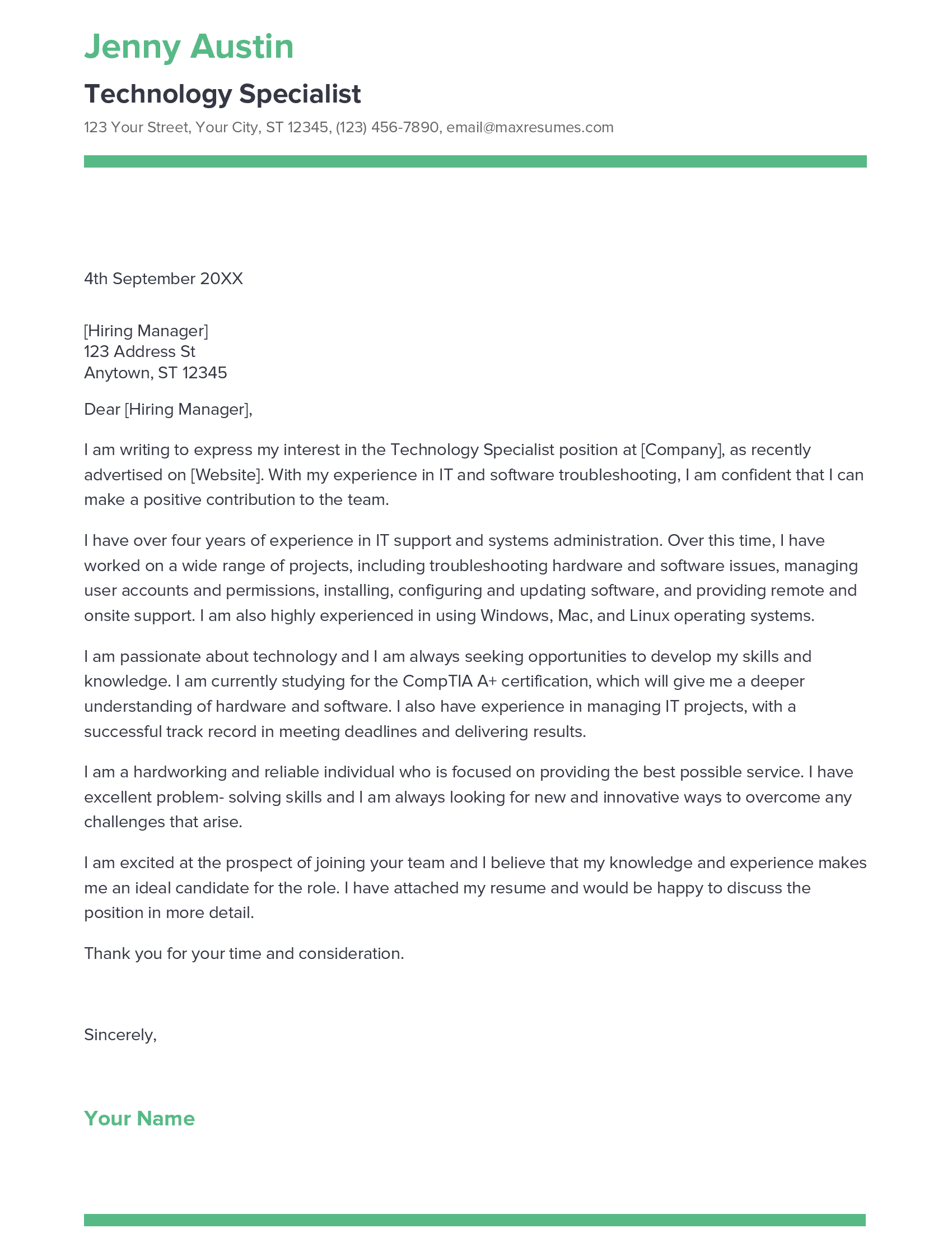 account assistant cover letter sample