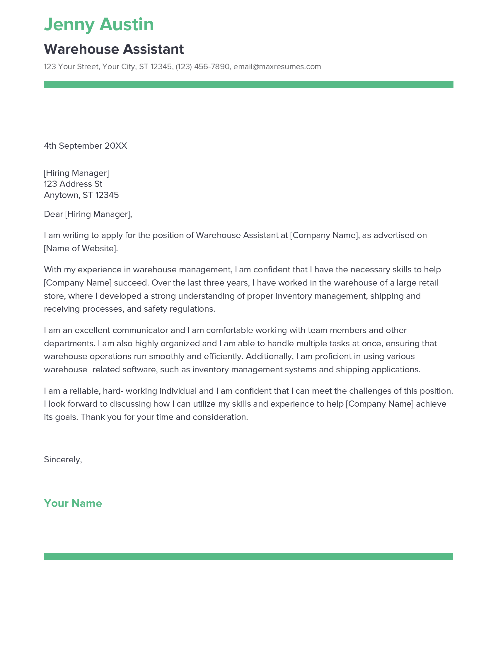 account assistant cover letter sample