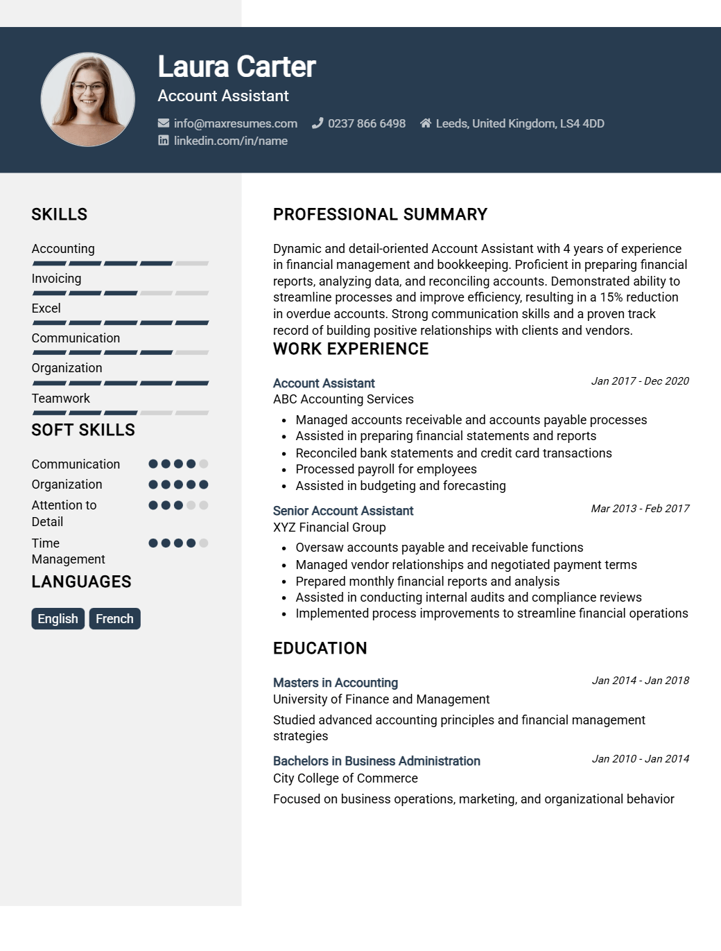 account-assistant-resume-sample