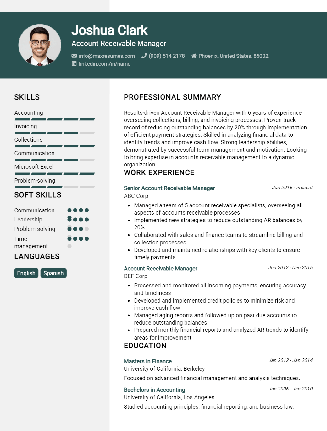 account-receivable-manager-resume-sample
