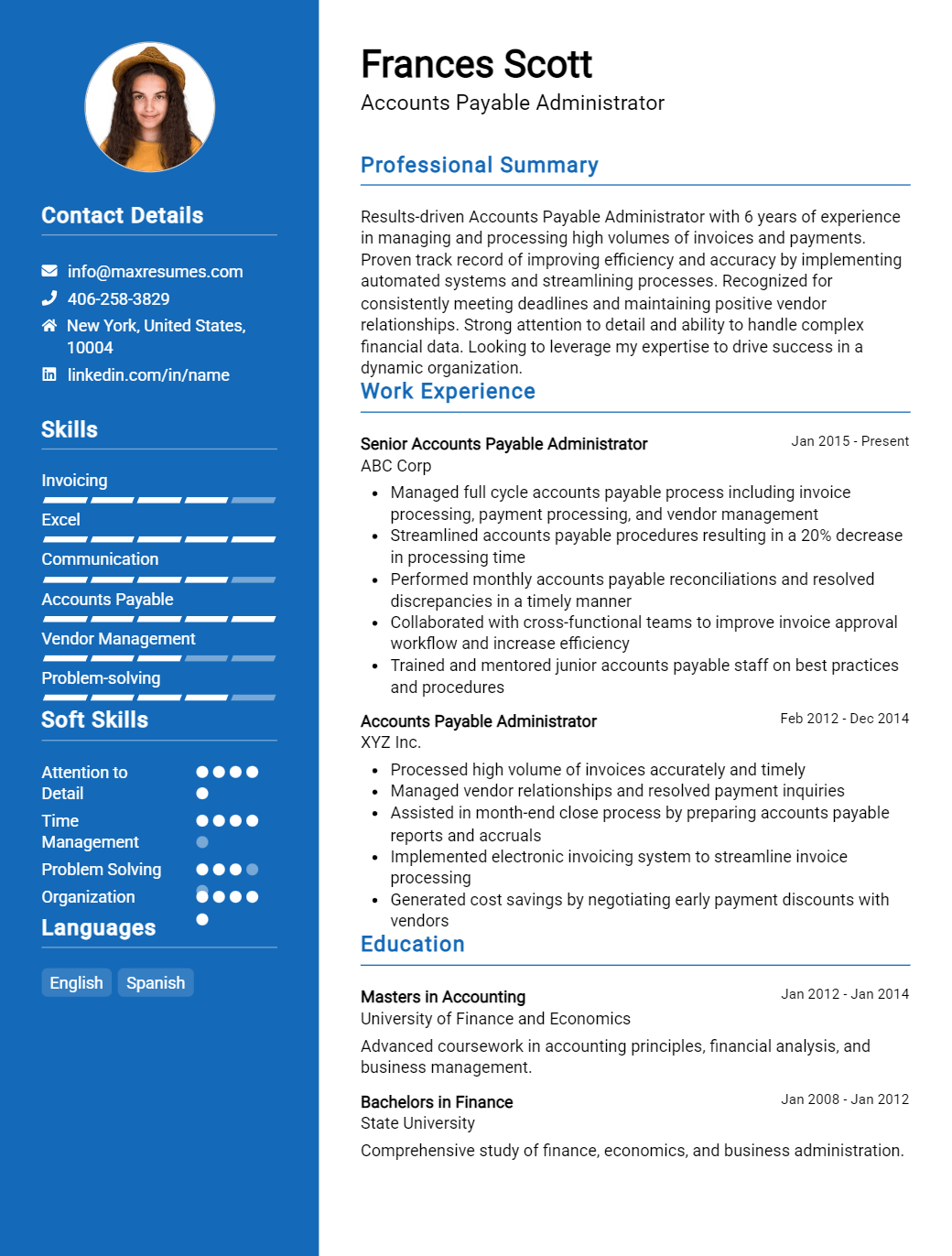 accounts-payable-administrator-resume-sample