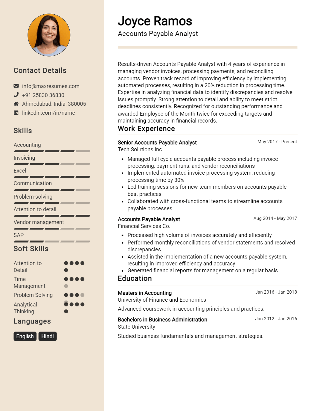 accounts-payable-analyst-resume-sample
