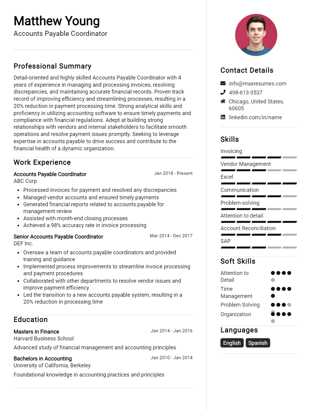 accounts-payable-coordinator-resume-sample