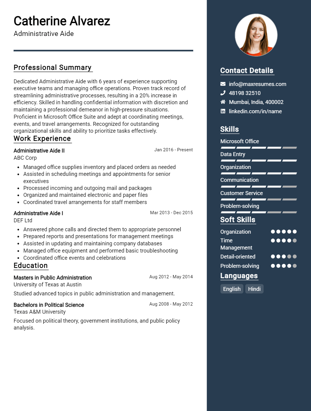 aide-resume-sample