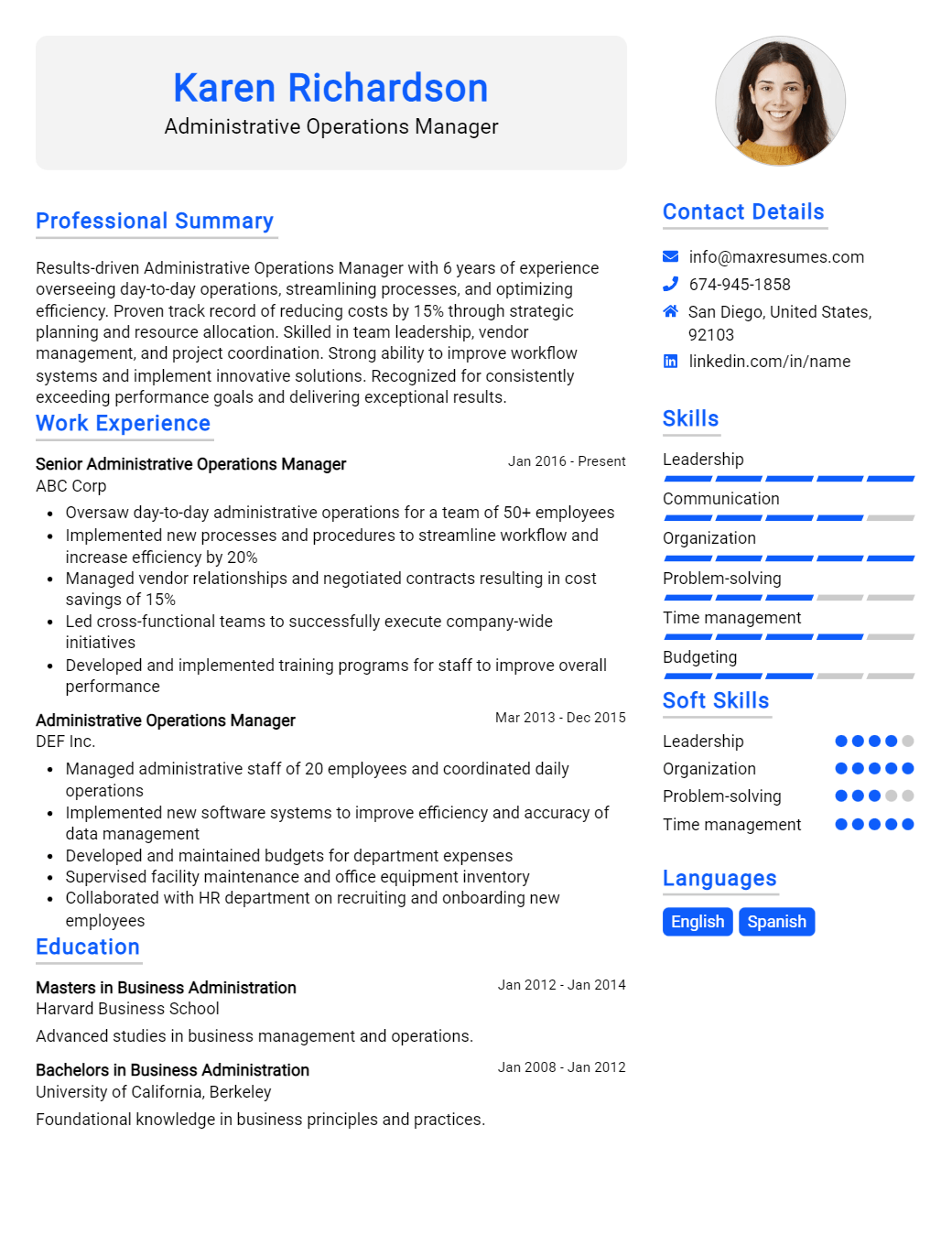 operations-manager-resume-sample