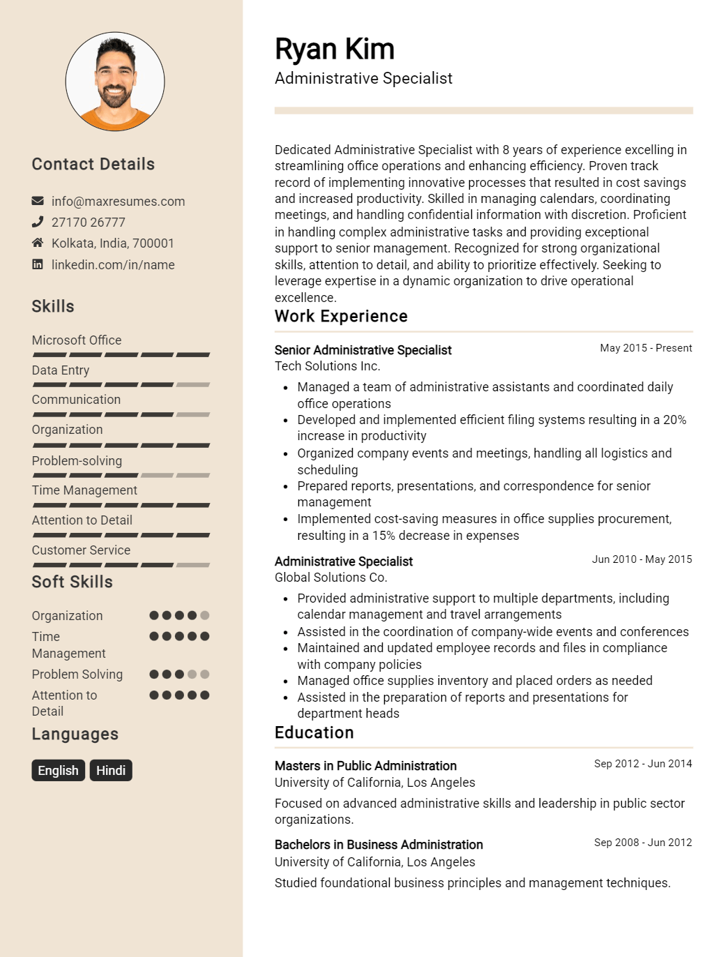 specialist-resume-sample