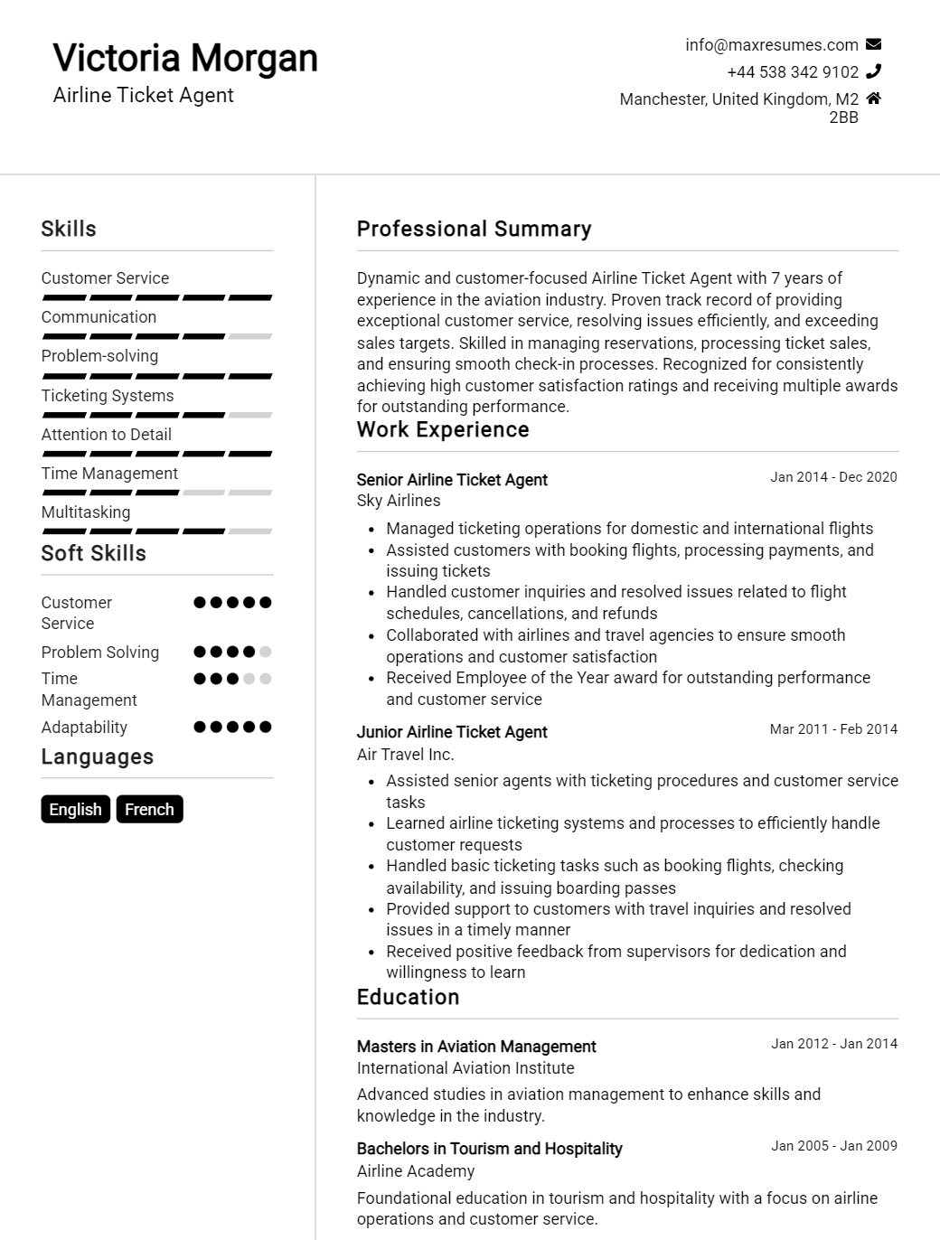 airline-ticket-agent-resume-sample