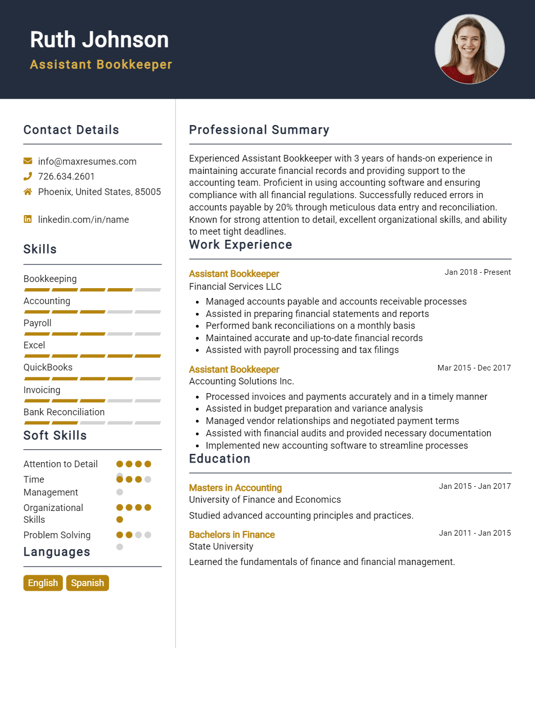 assistant-bookkeeper-resume-sample