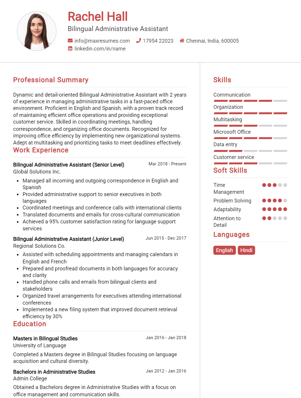 bilingual-administrative-assistant-resume-sample