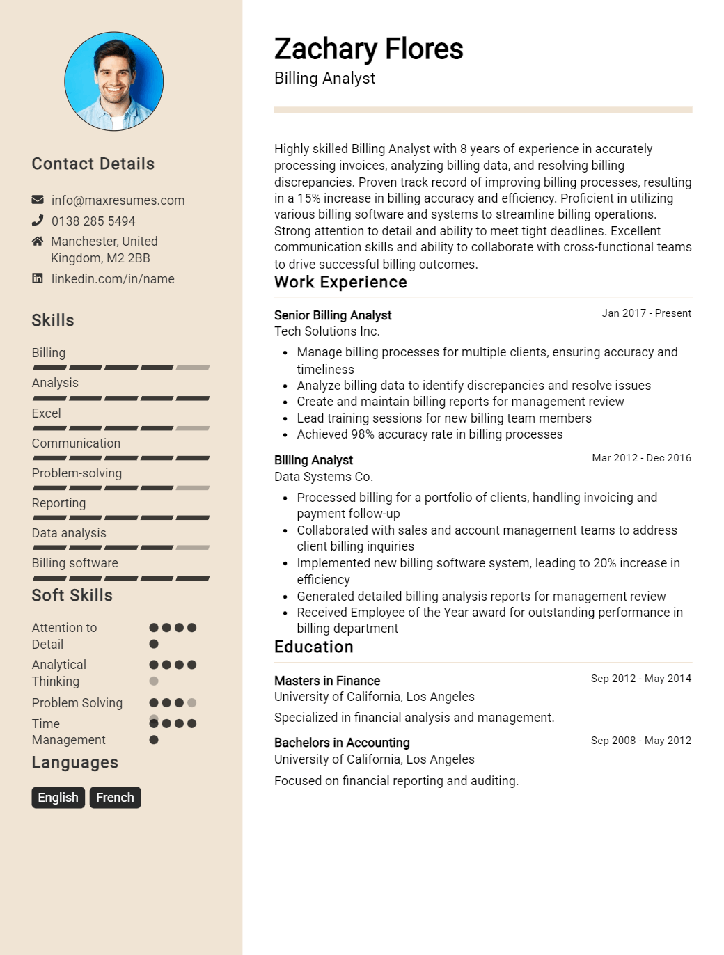 billing-analyst-resume-sample
