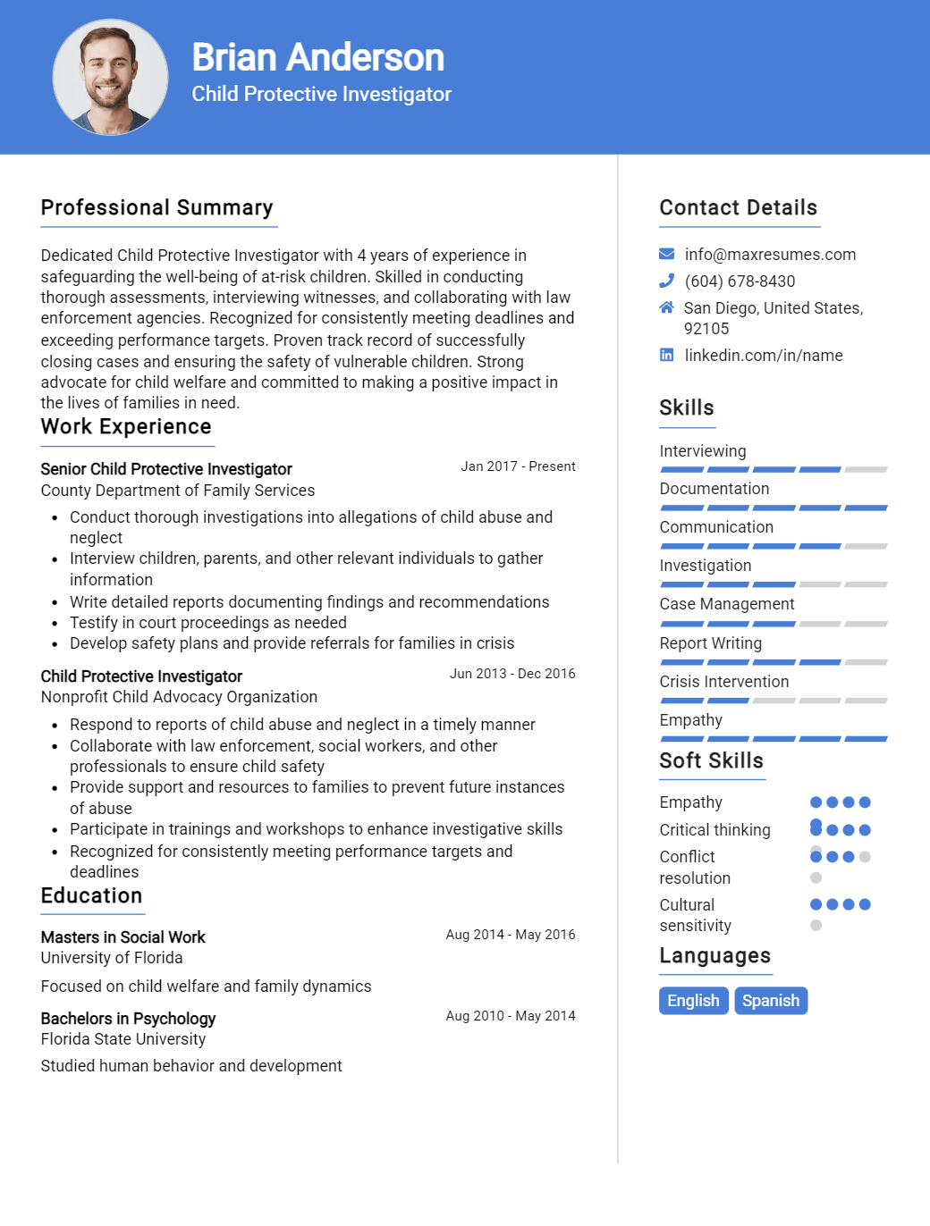 child-protective-investigator-resume-sample