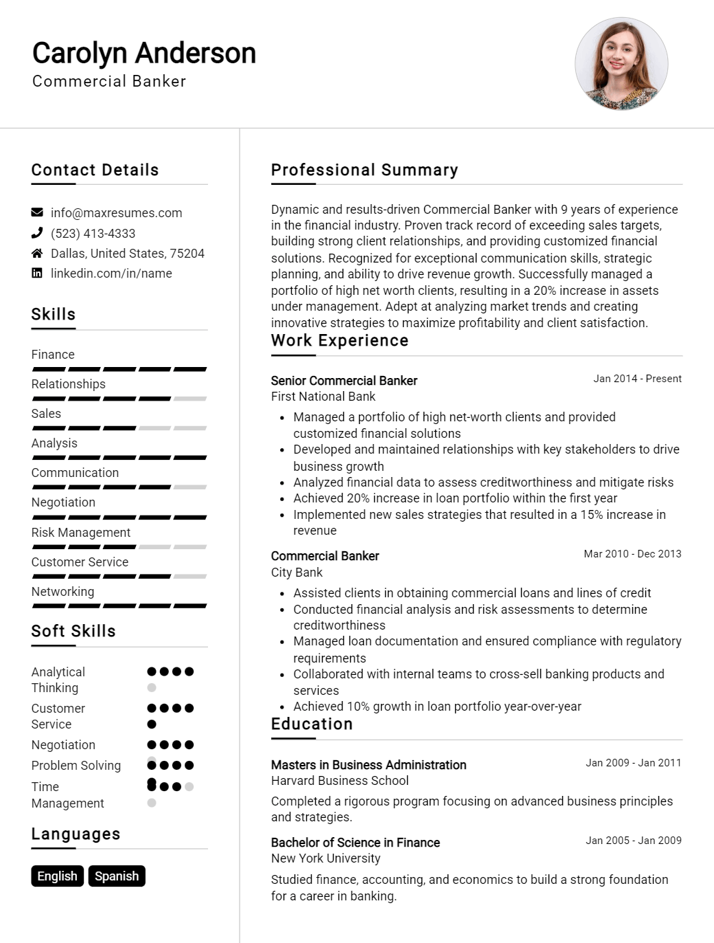 commercial-banker-resume-sample