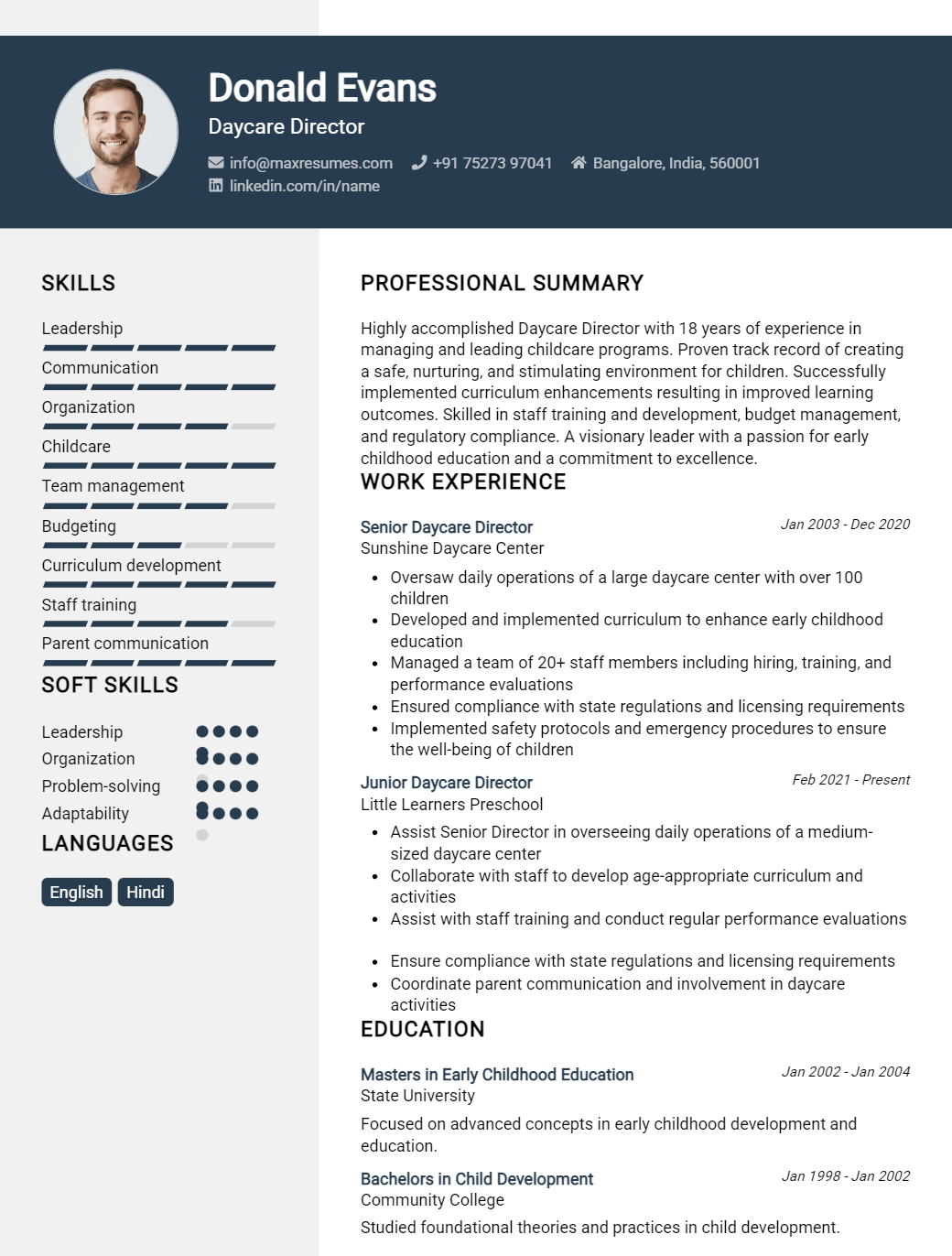 daycare-director-resume-sample