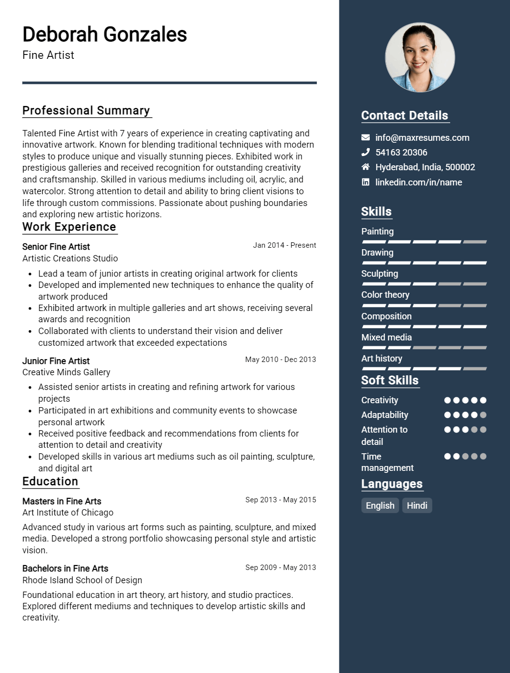 fine-artist-resume-sample