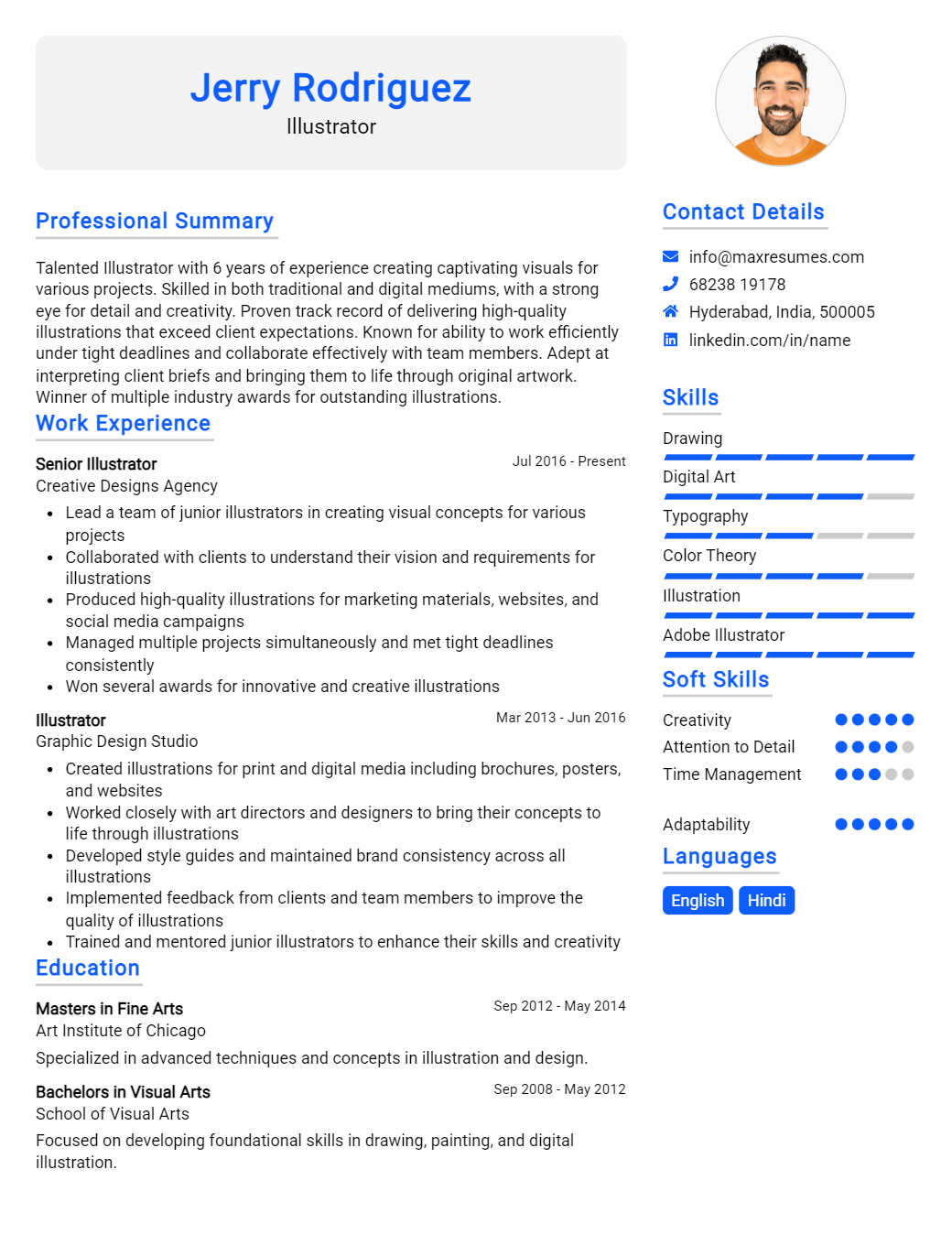 illustrator-resume-sample