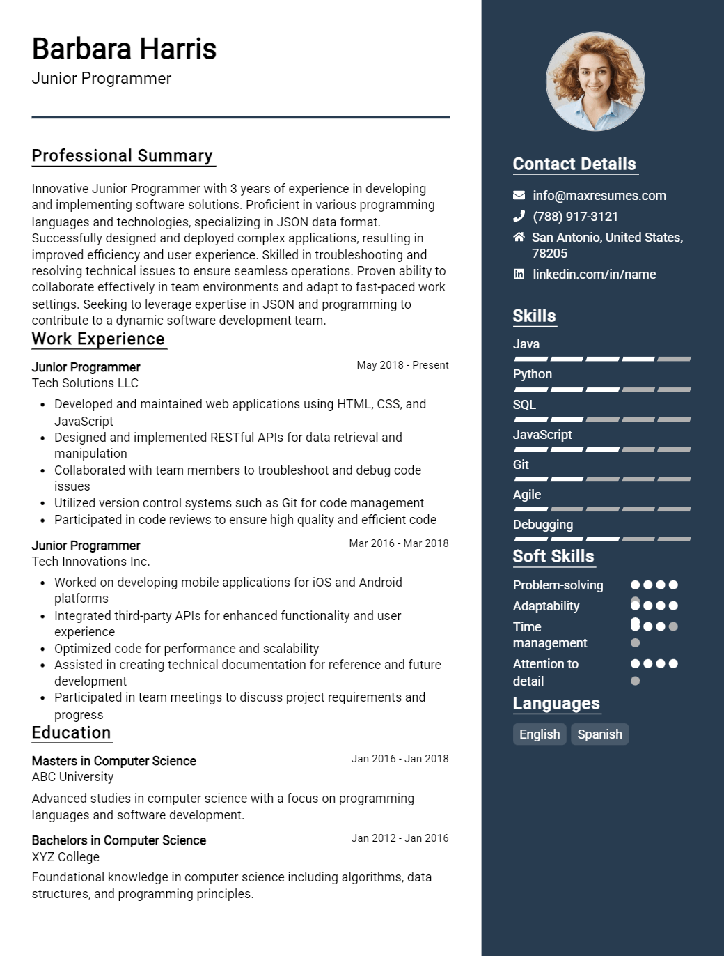 junior-programmer-resume-sample