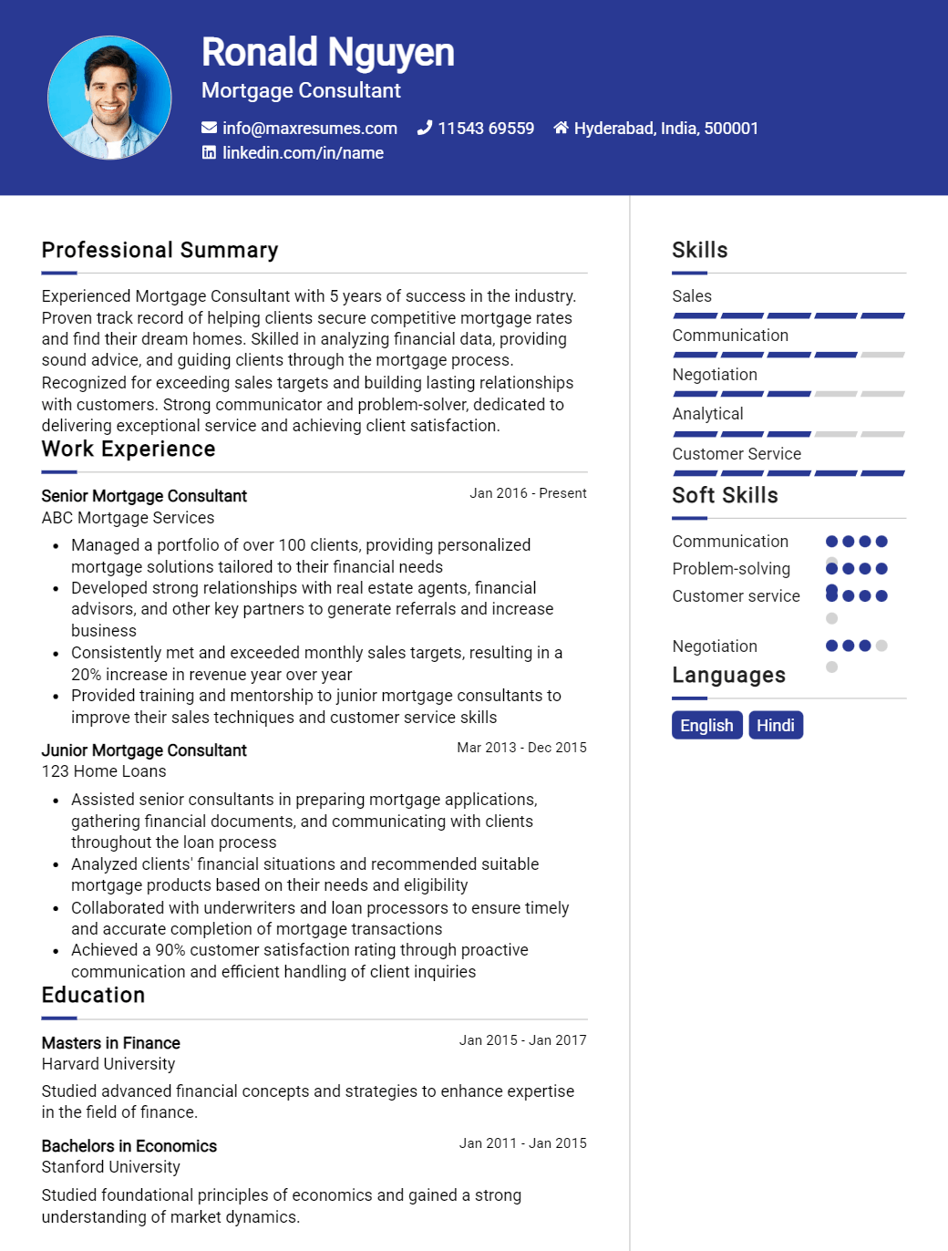 mortgage-consultant-resume-sample