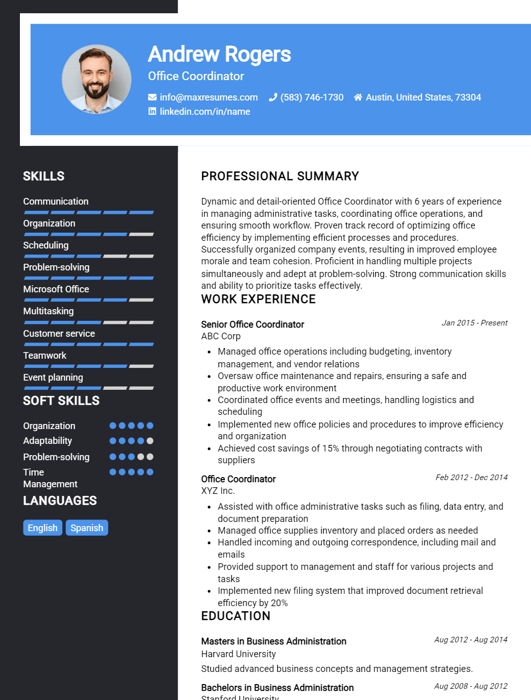 office-coordinator-resume-sample
