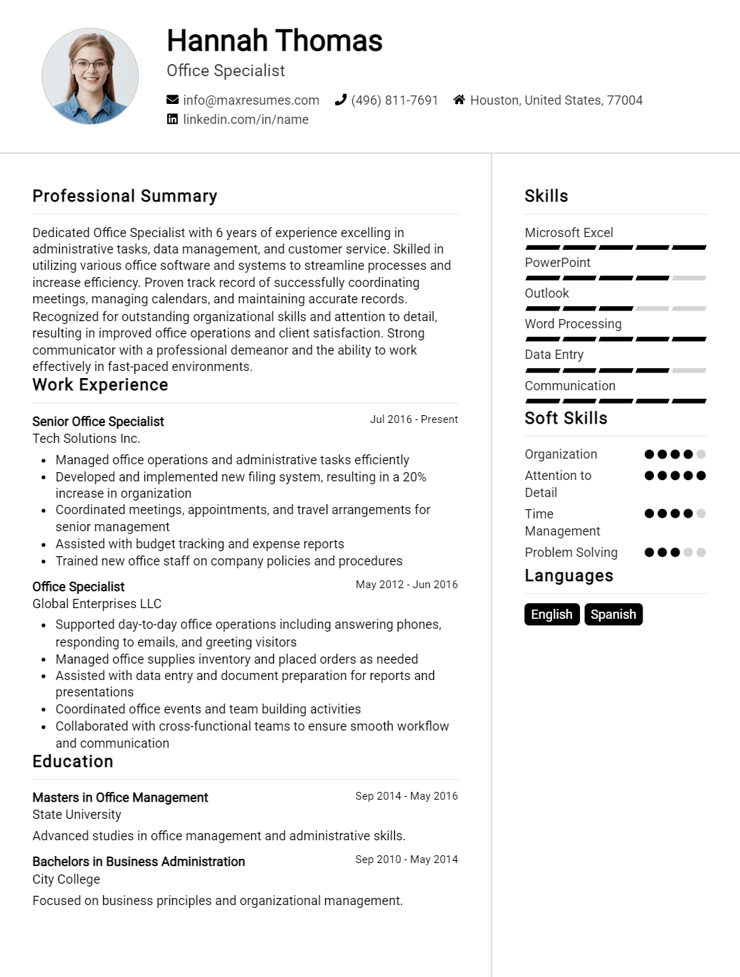 office-specialist-resume-sample