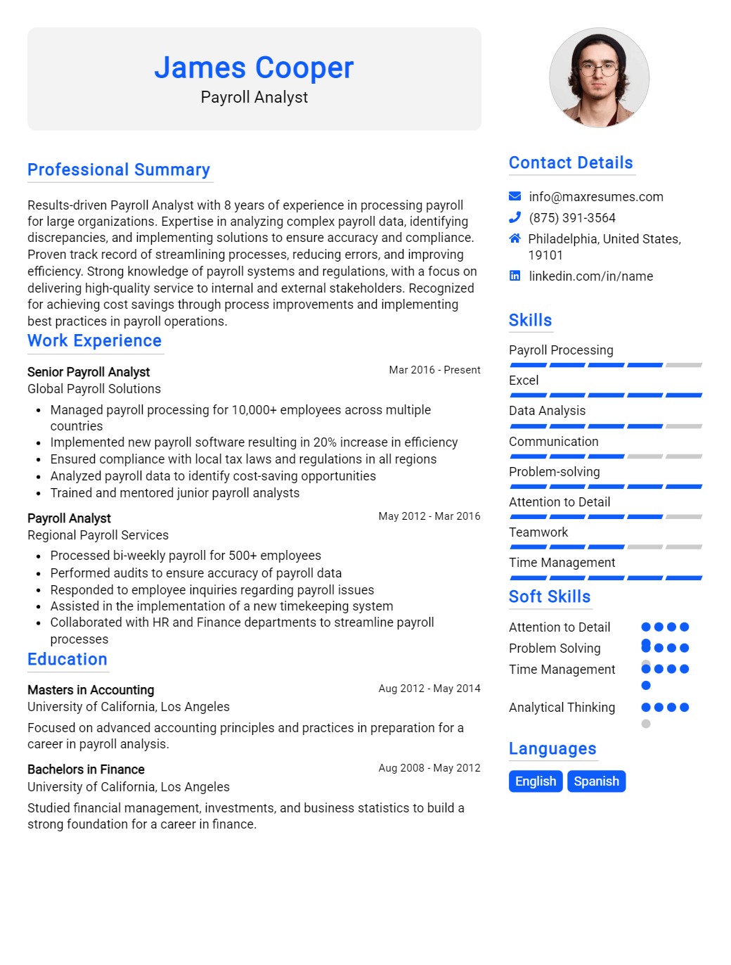 payroll-analyst-resume-sample