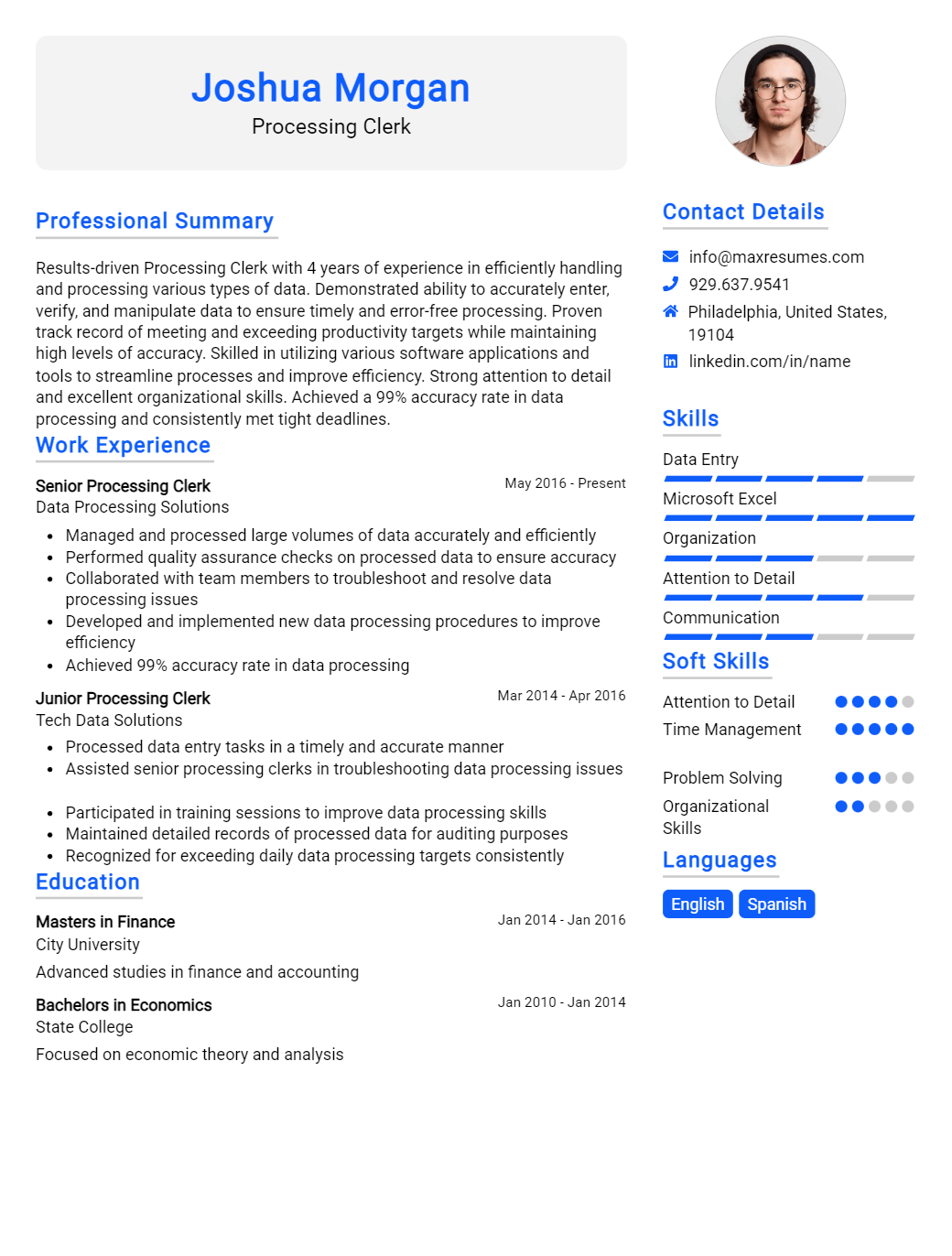 processing-clerk-resume-sample