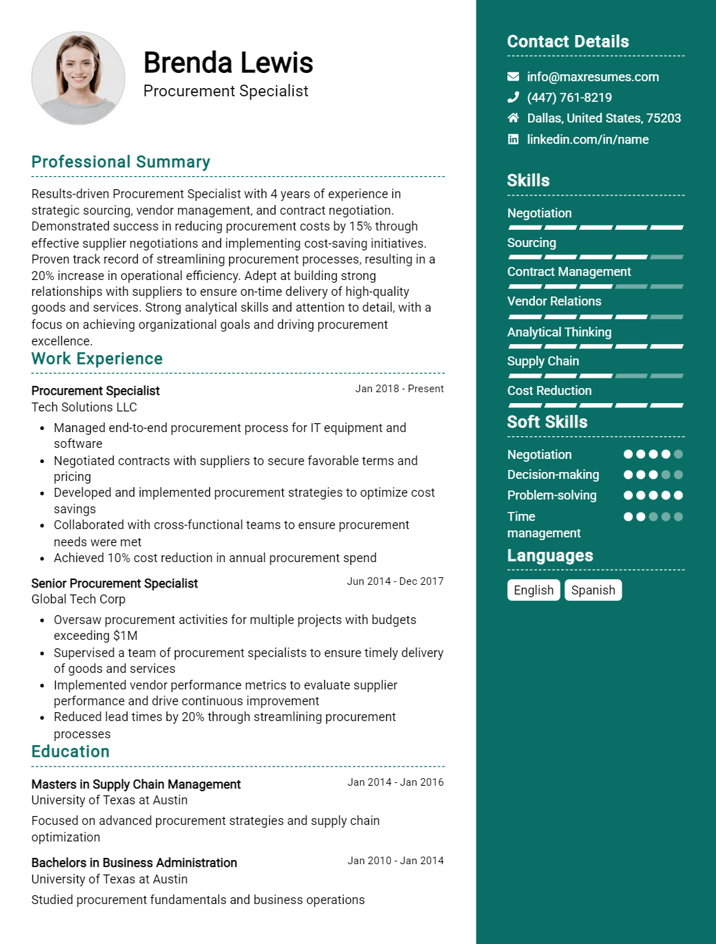 procurement-specialist-resume-sample