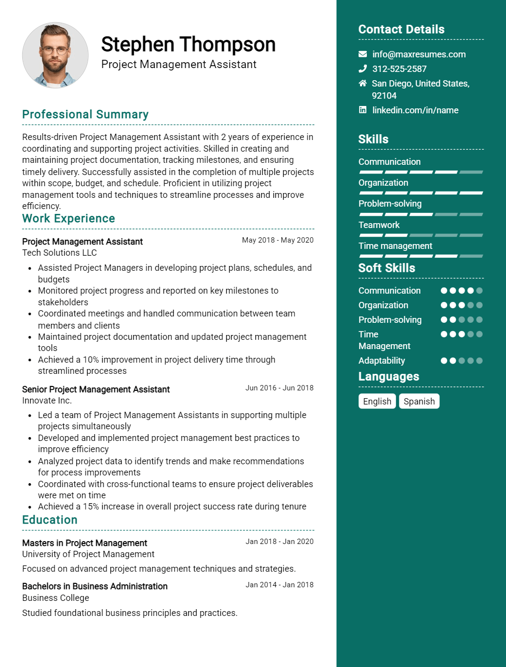project-management-assistant-resume-sample