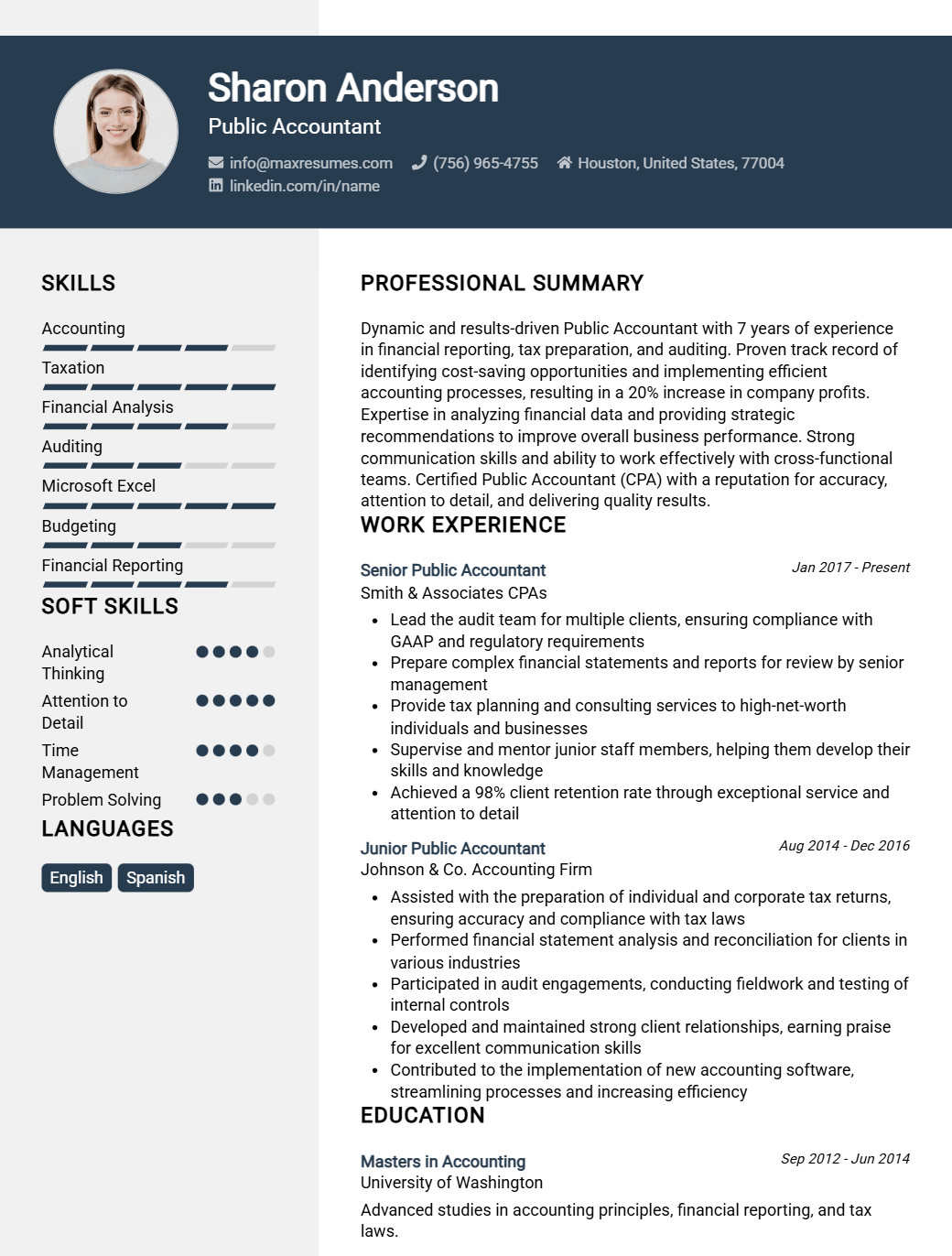 public-accountant-resume-sample