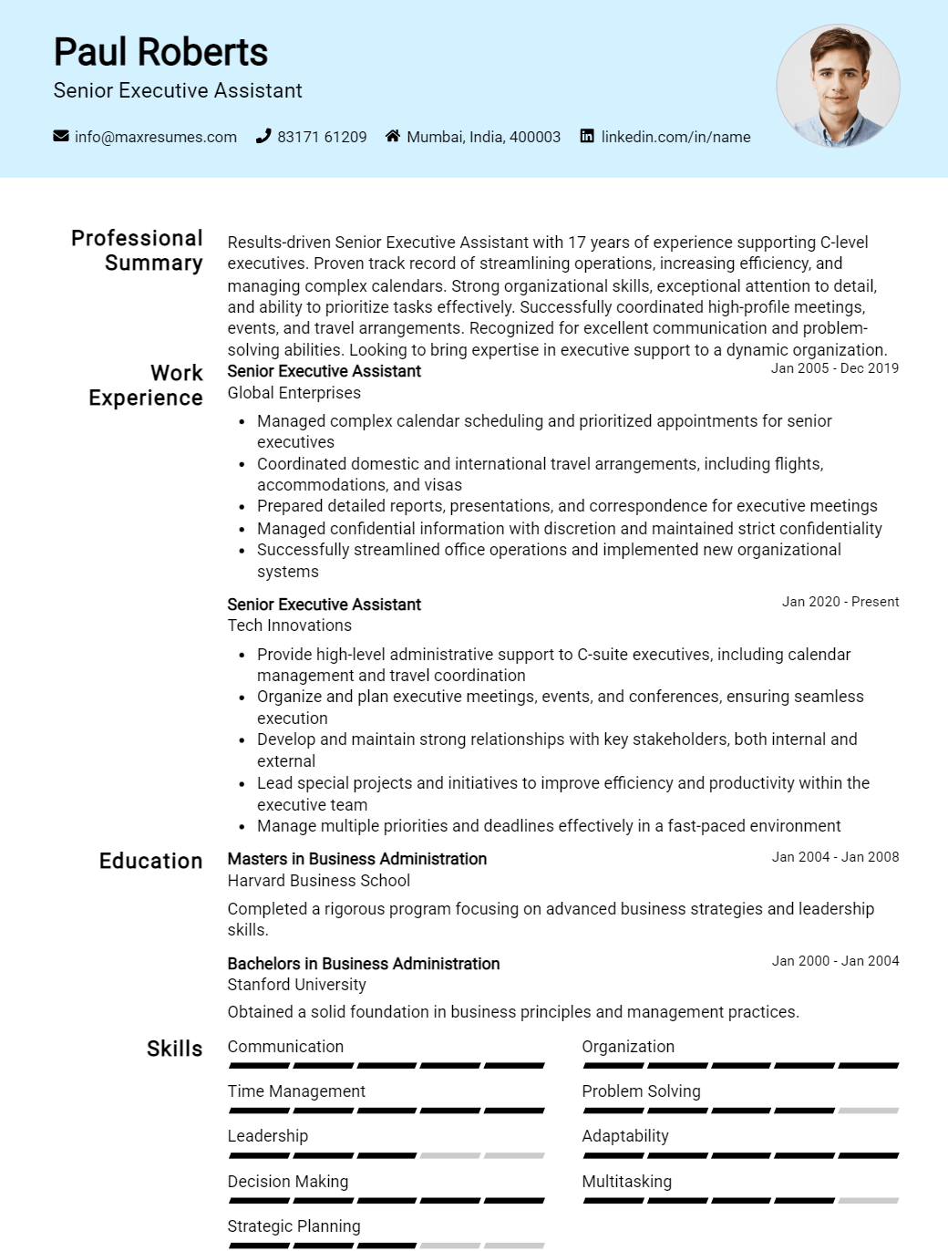 senior-executive-assistant-resume-sample