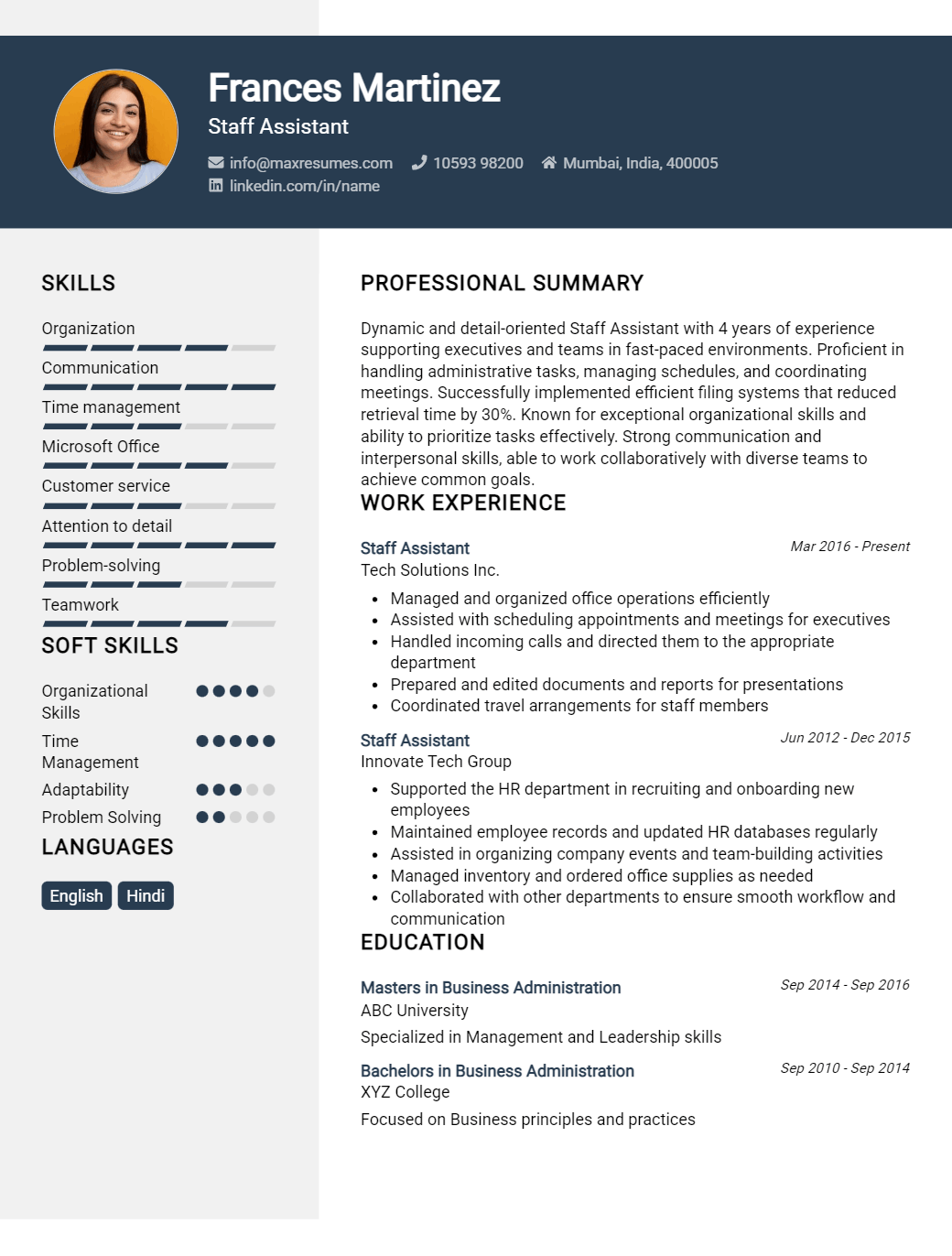 staff-assistant-resume-sample