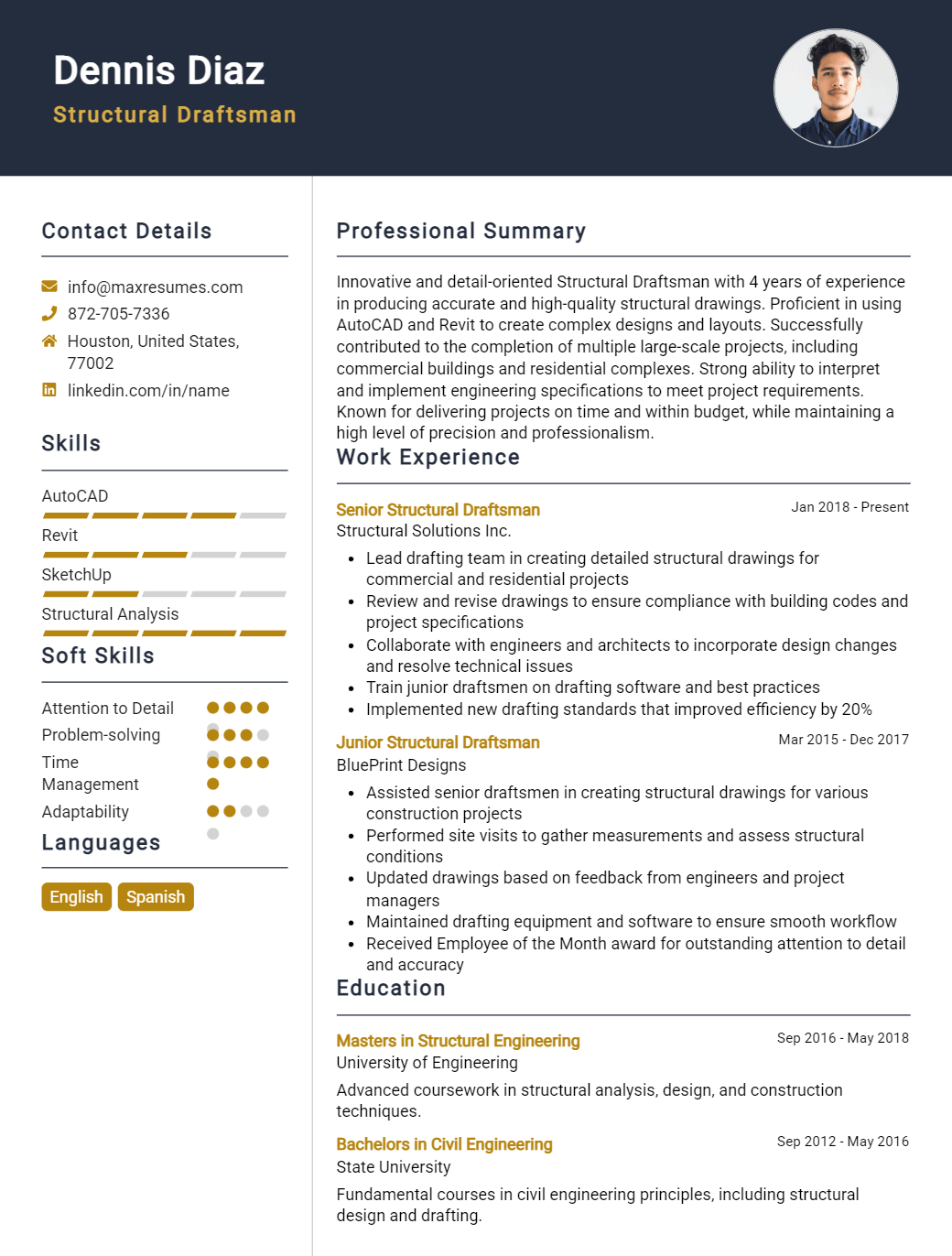 structural-draftsman-resume-sample