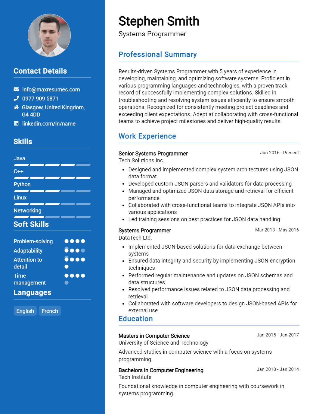 systems-programmer-resume-sample