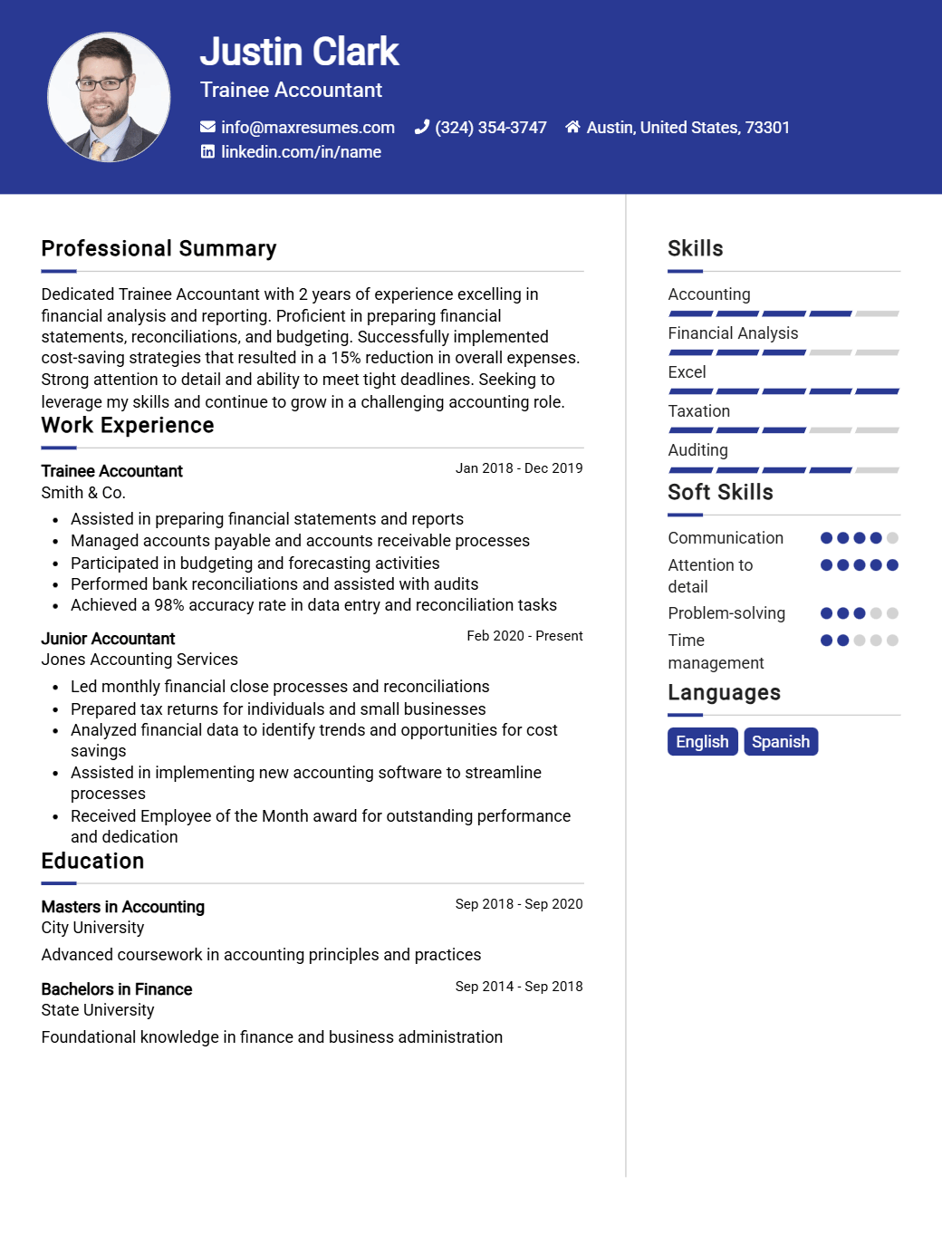 trainee-accountant-resume-sample