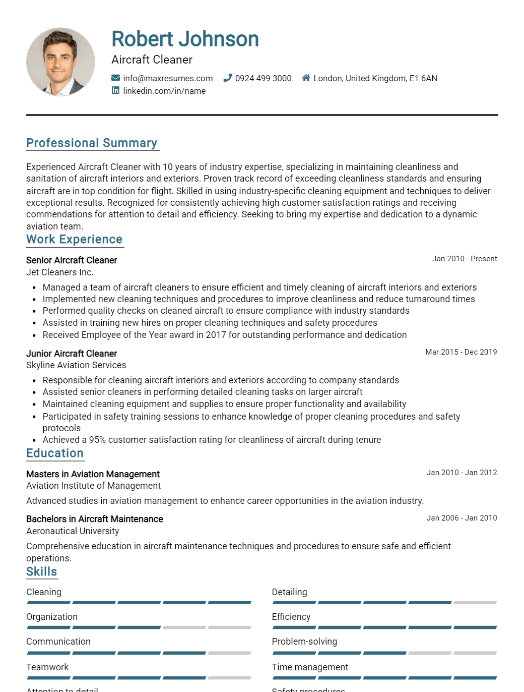 aircraft-cleaner-resume-sample