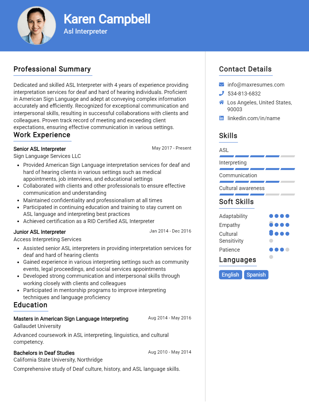 asl-interpreter-resume-sample